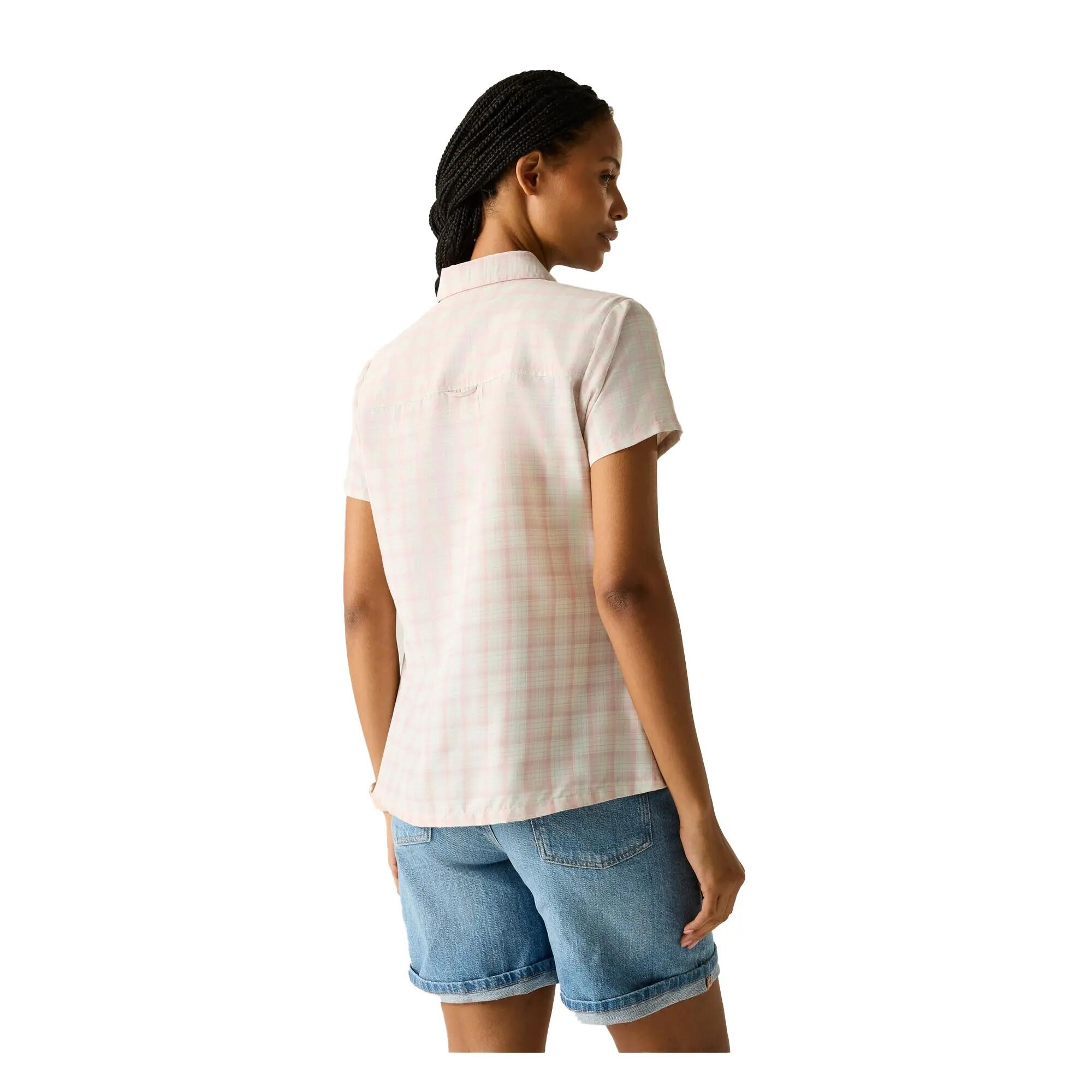 Camicia A Quadri Maniche Corte Donna Regatta Mindano VIII Rosa 7/7