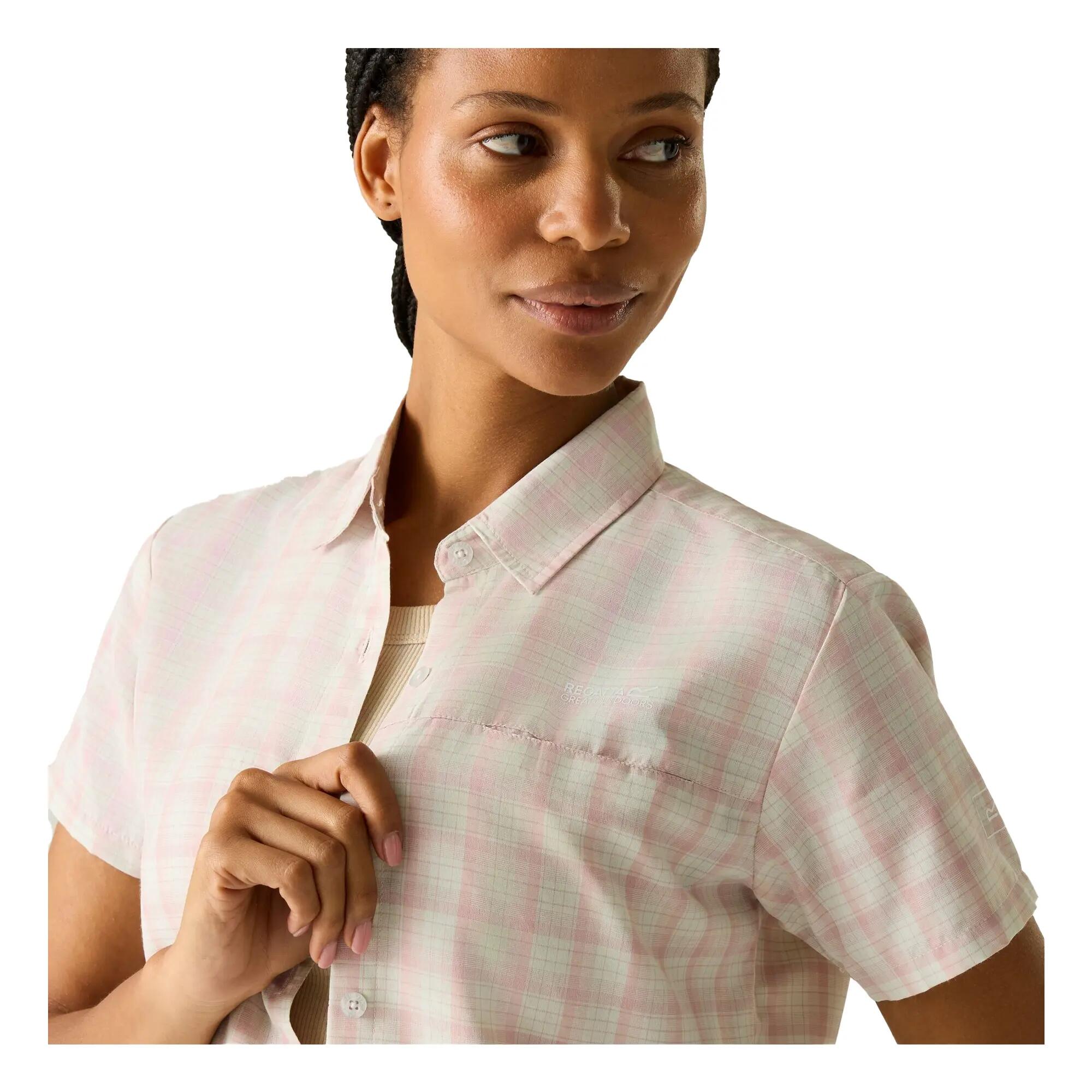 Camicia A Quadri Maniche Corte Donna Regatta Mindano VIII Rosa 6/7