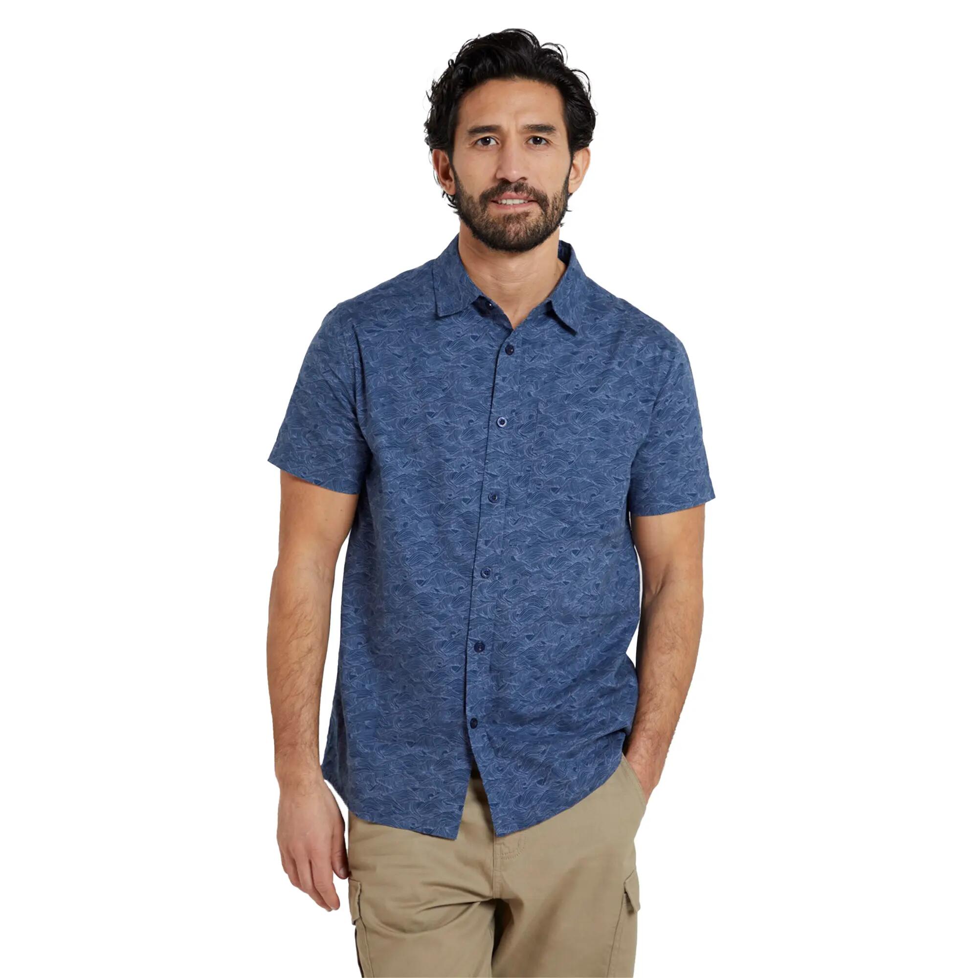 Mens Wave ShortSleeved Shirt (Navy) 5/5