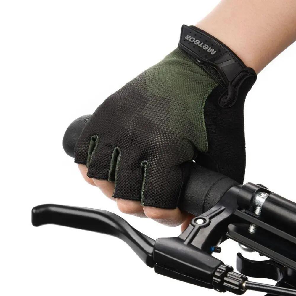 Guantes de Ciclismo Diseño Contraste MX22 Verde Oscuro, Negro 5/5