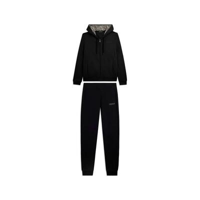 Jumpsuit met ritssluiting en capuchon met animalier voering
