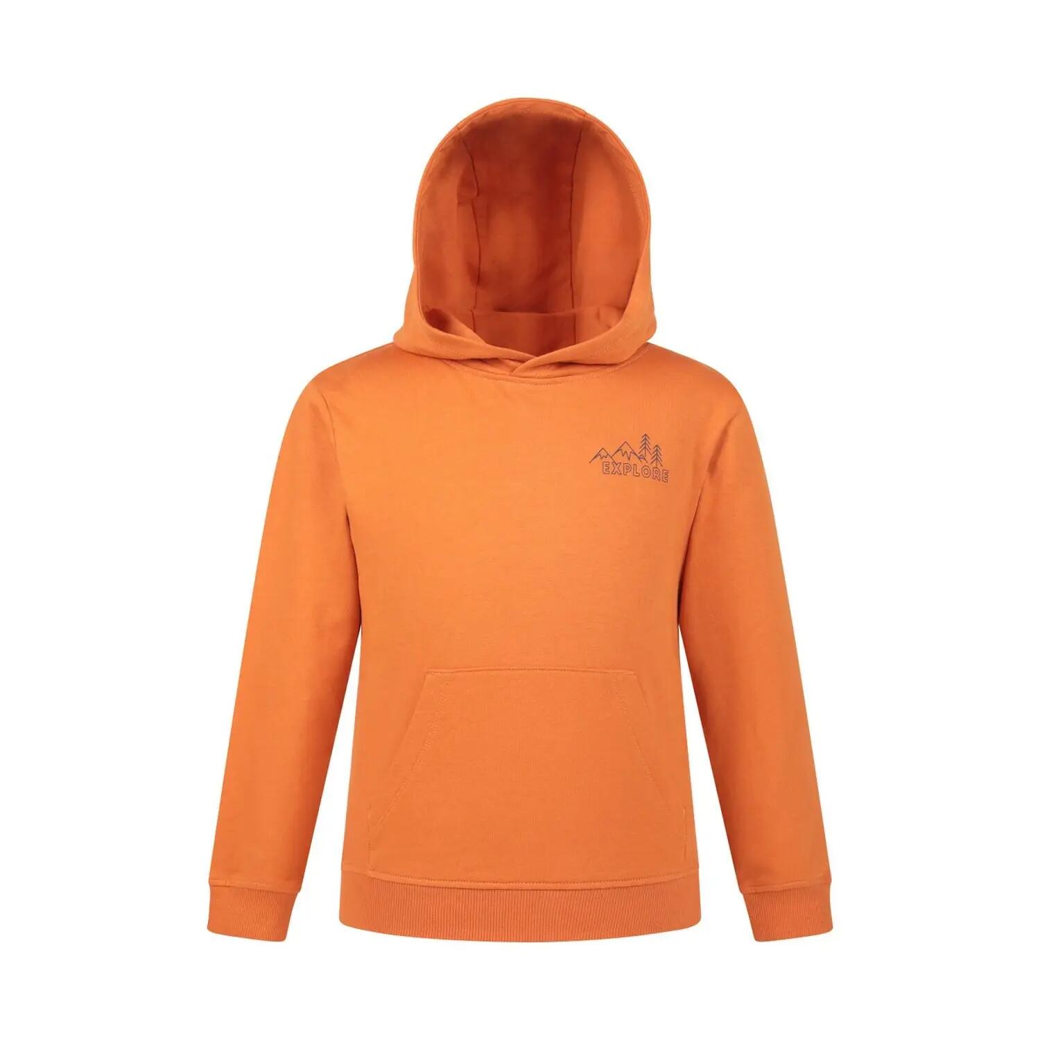 Sweat À Capuche Motif/style Graphique EXPLORE Enfant (Orange Imprimé) 5/5