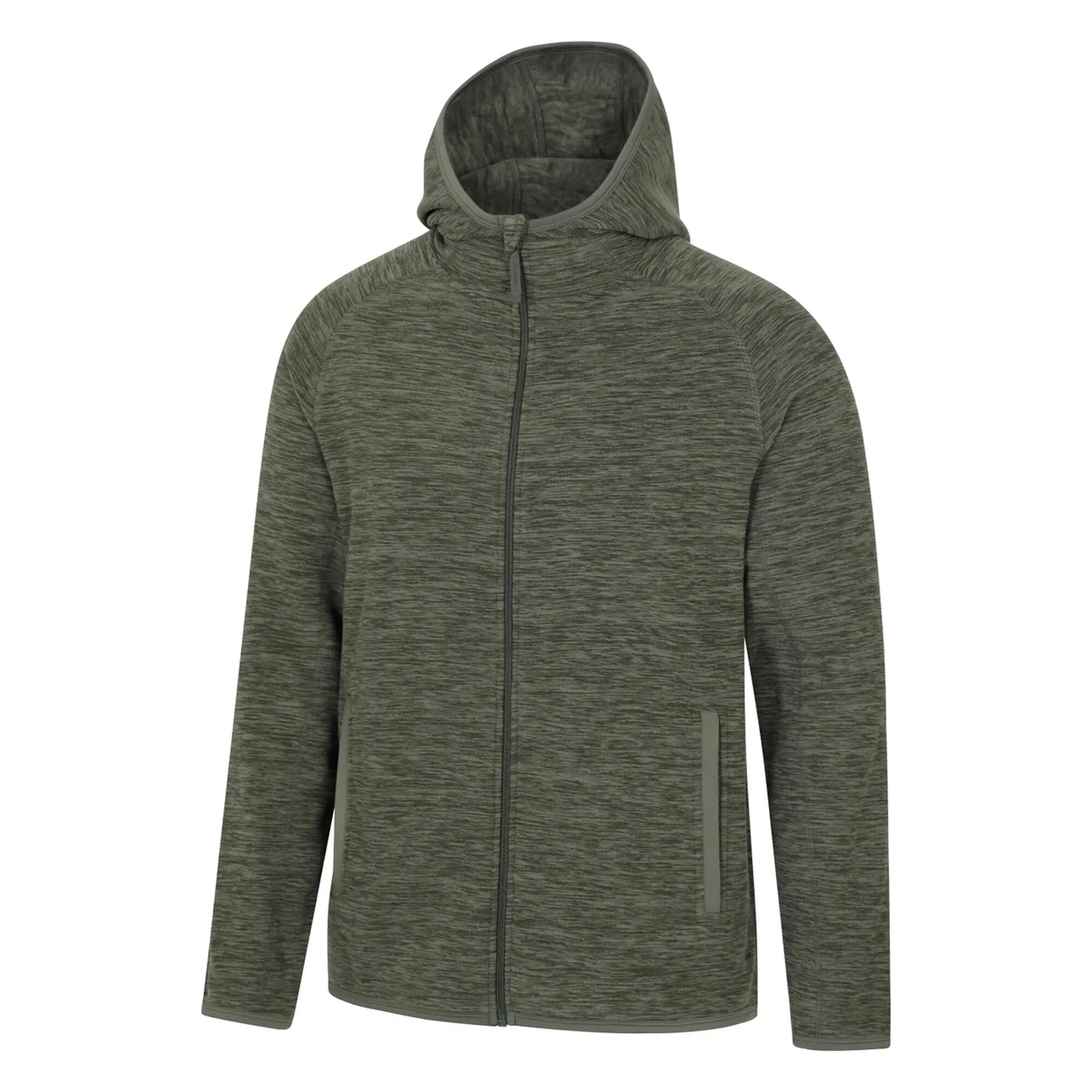 Felpa Con Cappuccio E Zip Intera Uomo Mountain Warehouse Snowdon II Cachi Scuro 3/3