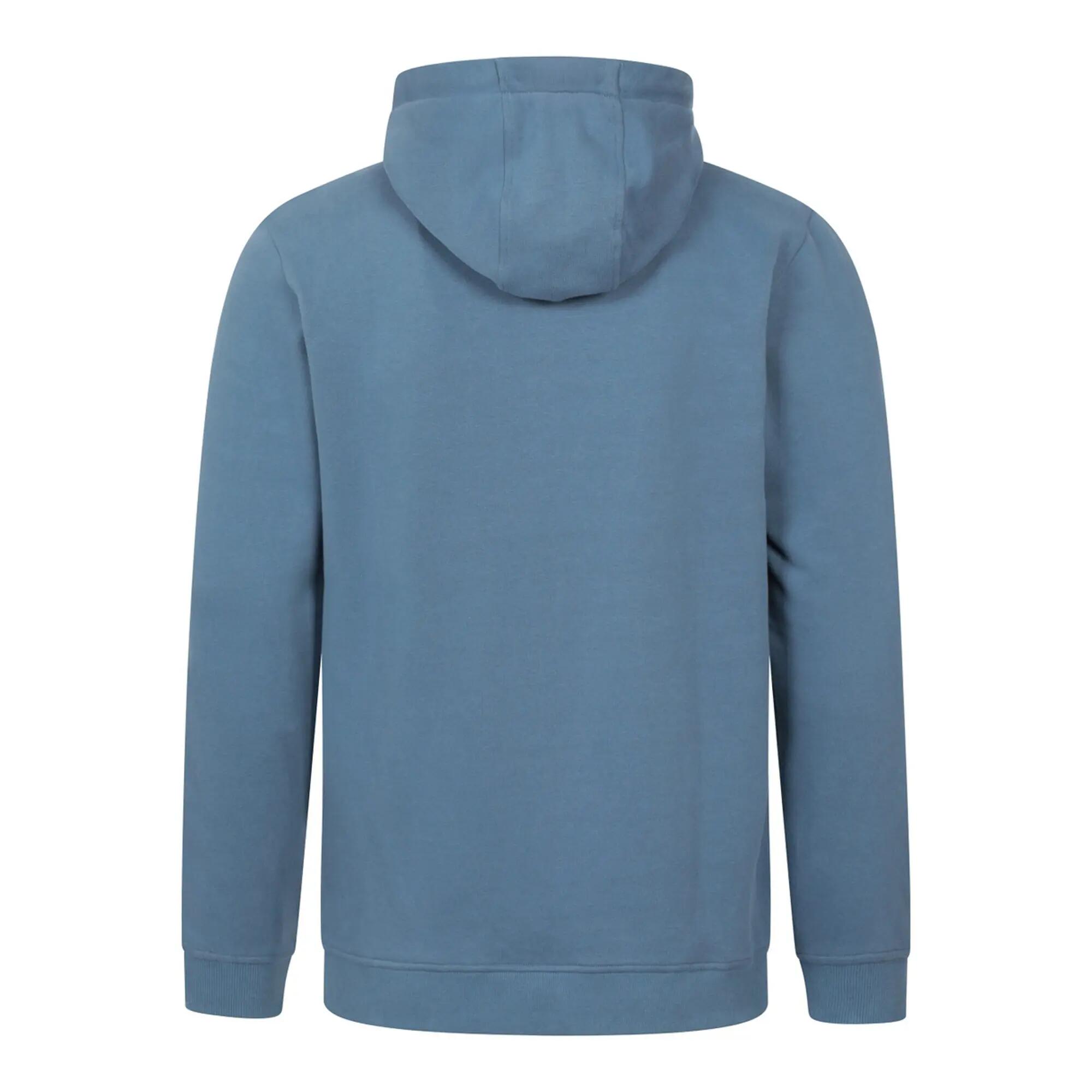 Mens Circle Mountain Drawcord Full Zip Hoodie (Light Blue) 2/3
