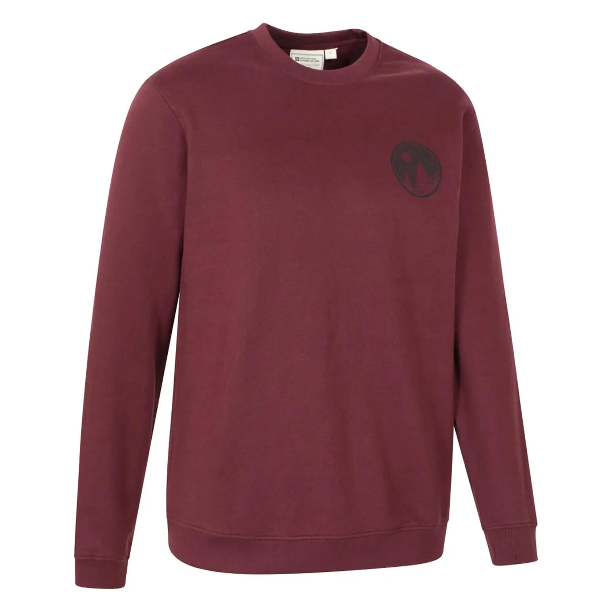 Mens Mountain Crew Neck Sweatshirt (Burgundy) 4/4