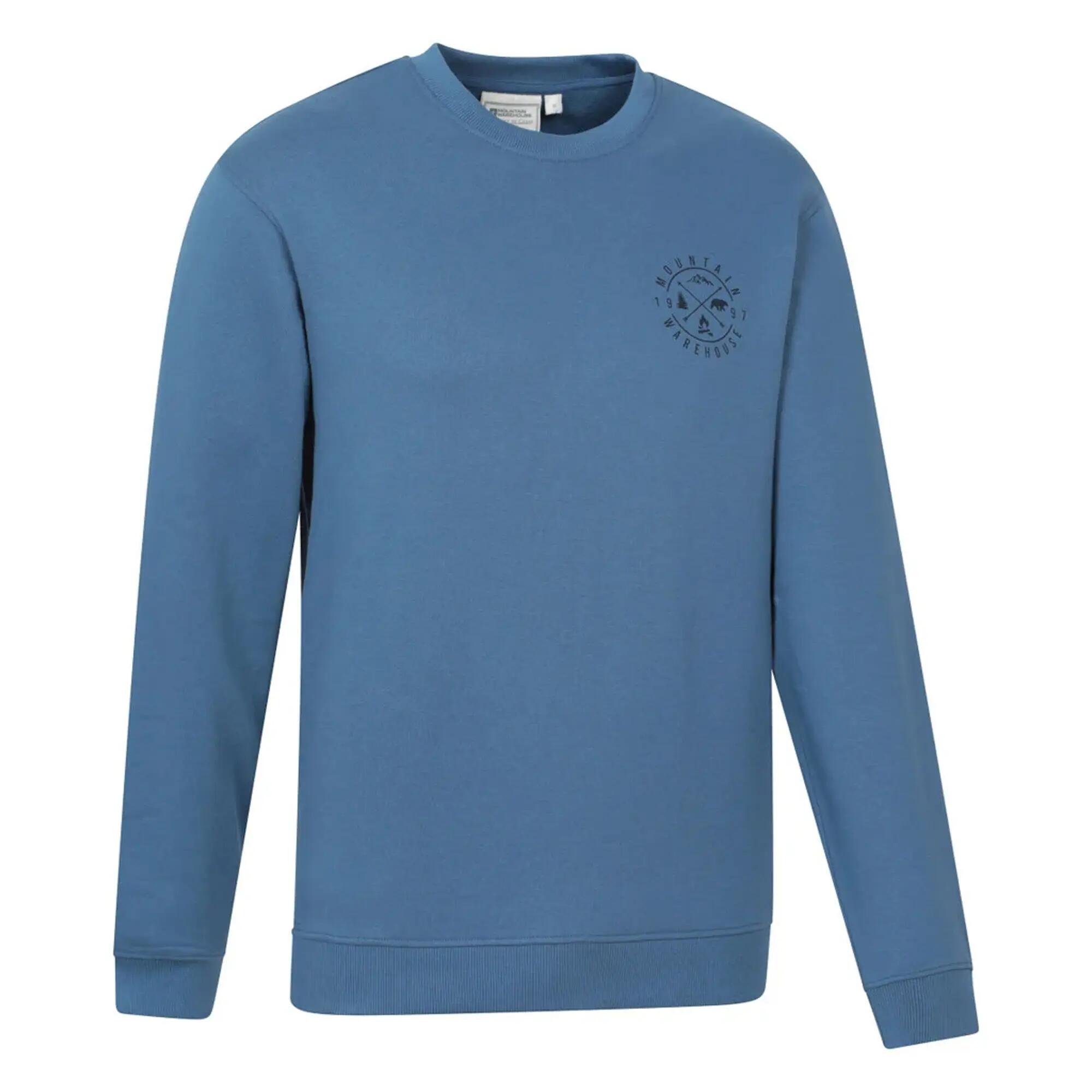 Mens Mountain Crew Neck Sweatshirt (Blue) 4/4