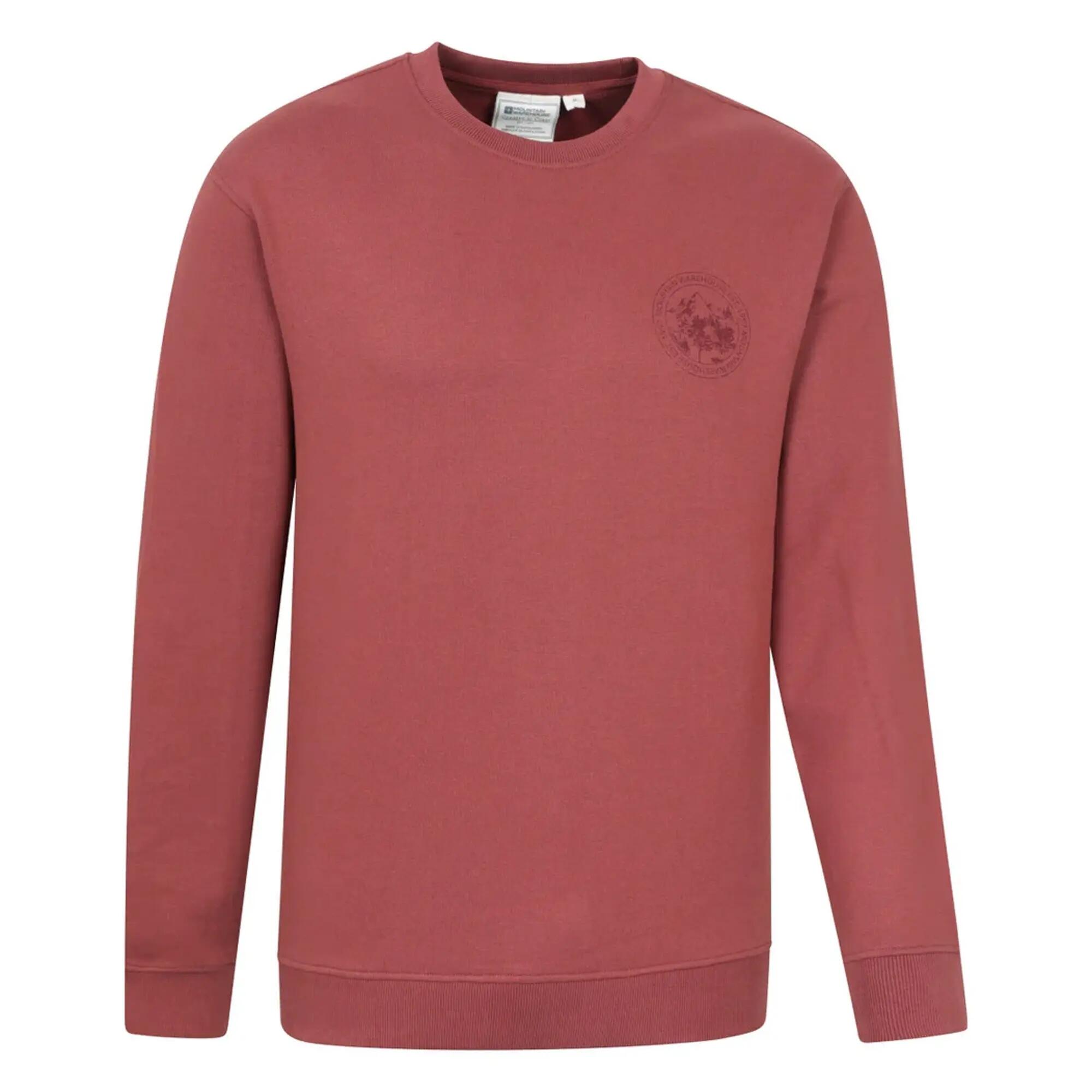 Mens Mountain Crew Neck Sweatshirt (Rust) 4/4