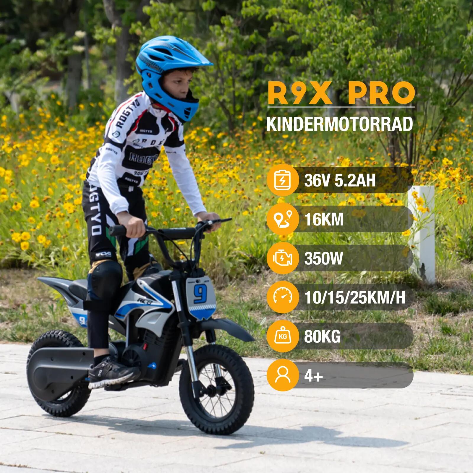 Moto elétrica infantil R9X PRO todo-o-terreno, pneus 12", amortecedor duplo 2/7