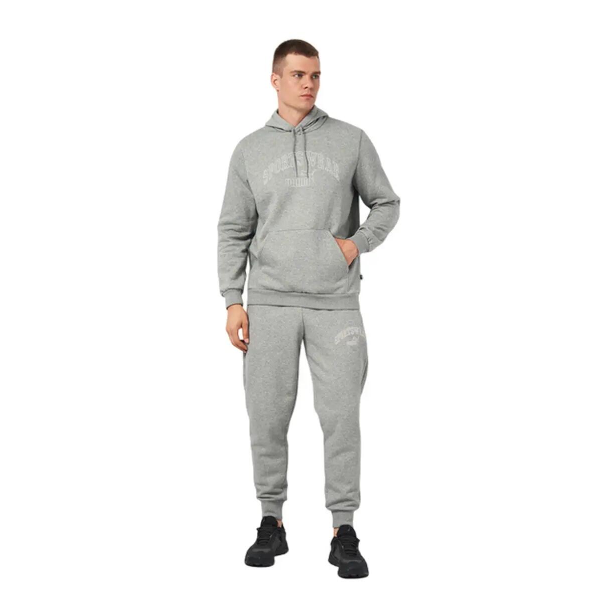 Sweat À Capuche Style Logo Dégradé ESS+ LAB Femme (Gris Argenté) 6/6