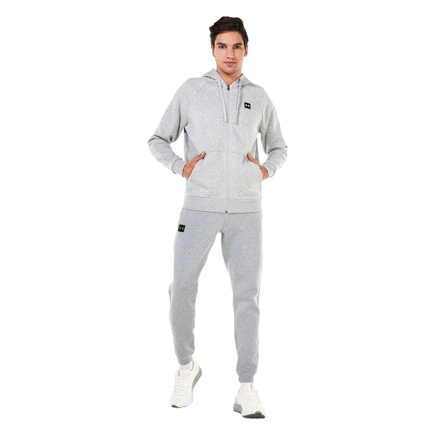 Heren Rival Fleece Full Zip Hoodie (Grijs) 6/6