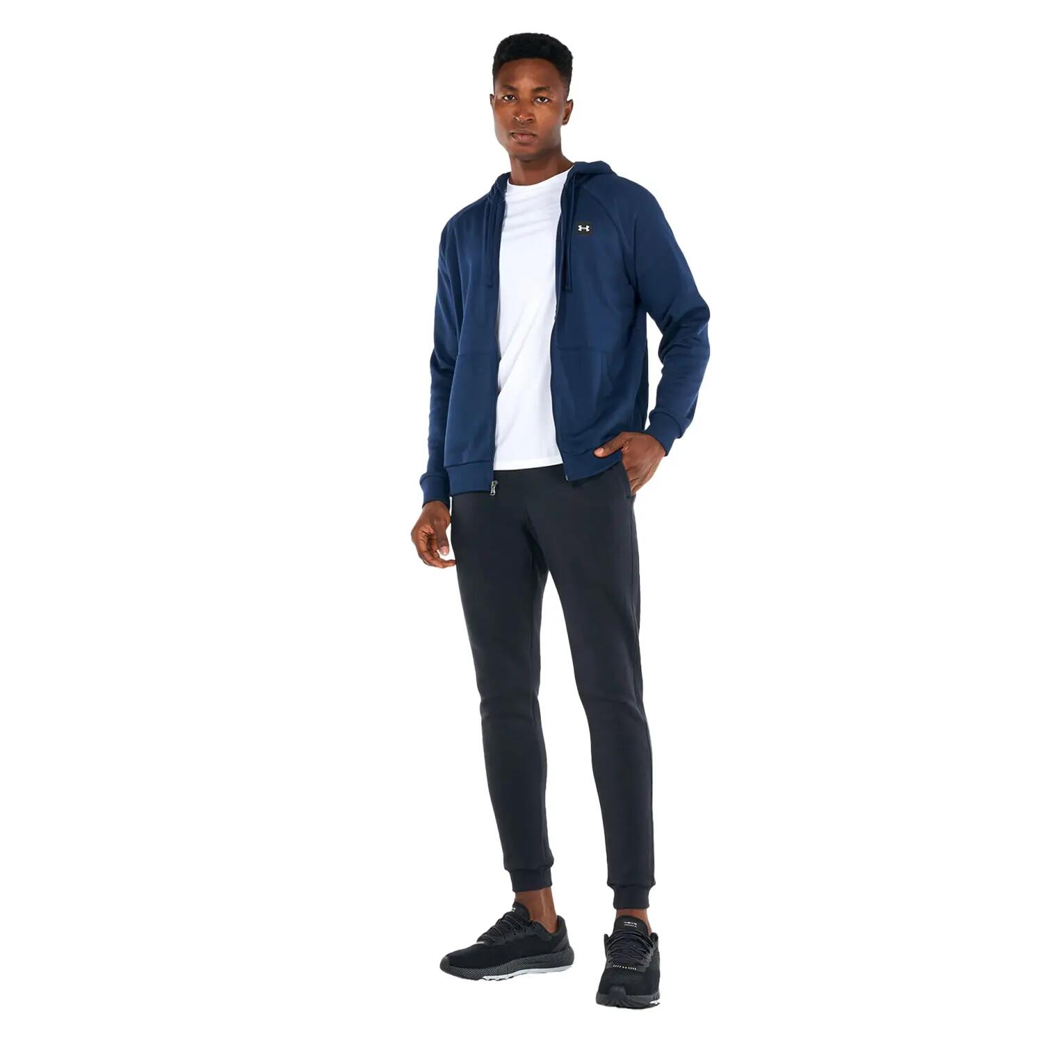 Heren Rival Fleece Full Zip Hoodie (Marineblauw) 6/7