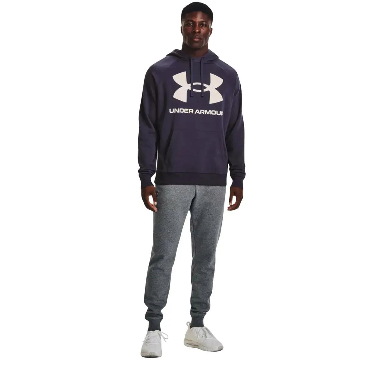 Heren Rival Groot Logo Fleece Training Hoodie (Violet) 6/6