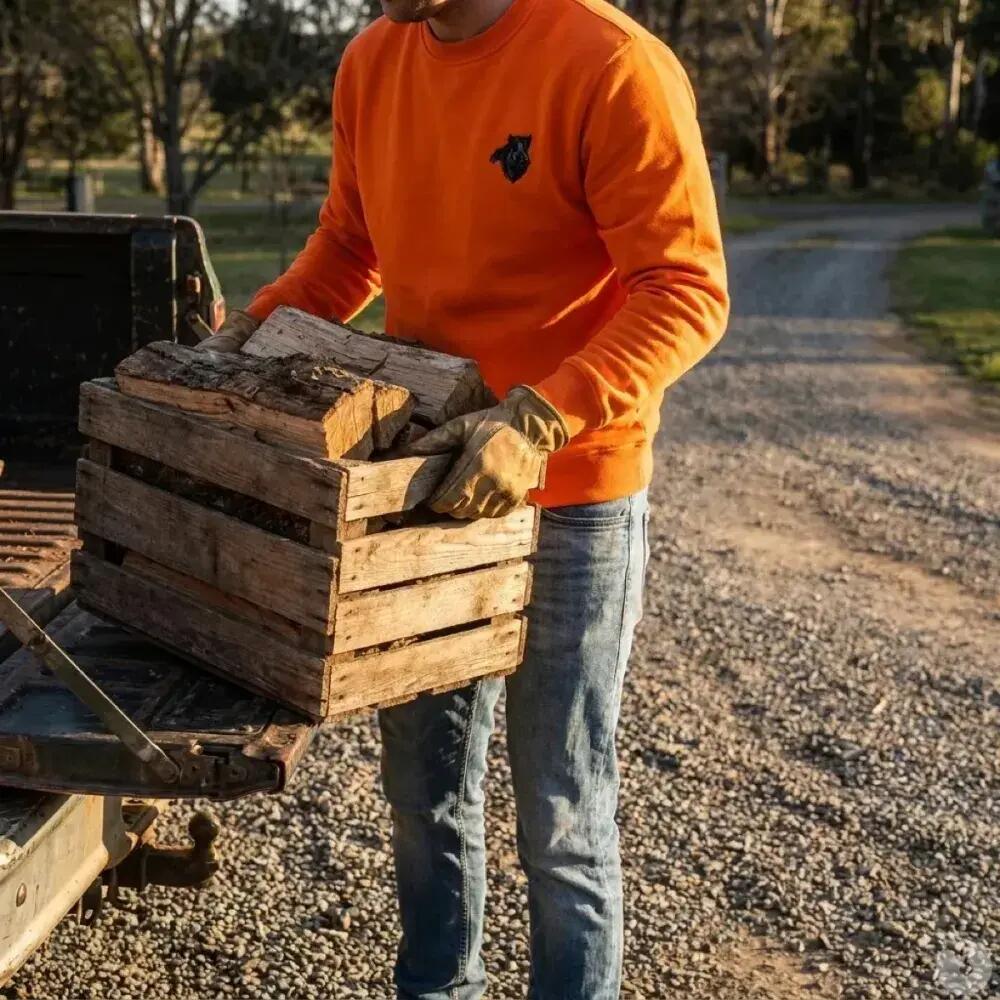 Sweat Orange Sanglier Treeland 100% Polyester Brodé 4/5