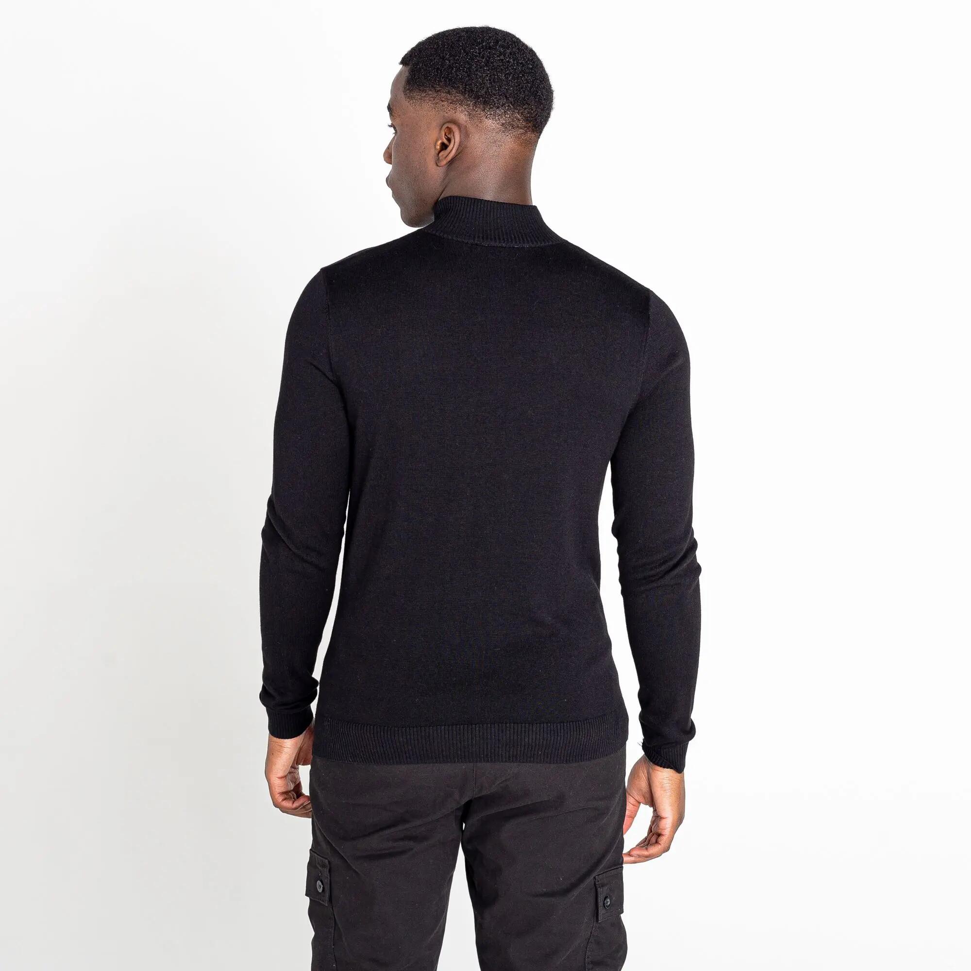 Heren Unite Us Gebreide Half Rits Sweatshirt (Zwart/Amber Gloed) 7/7