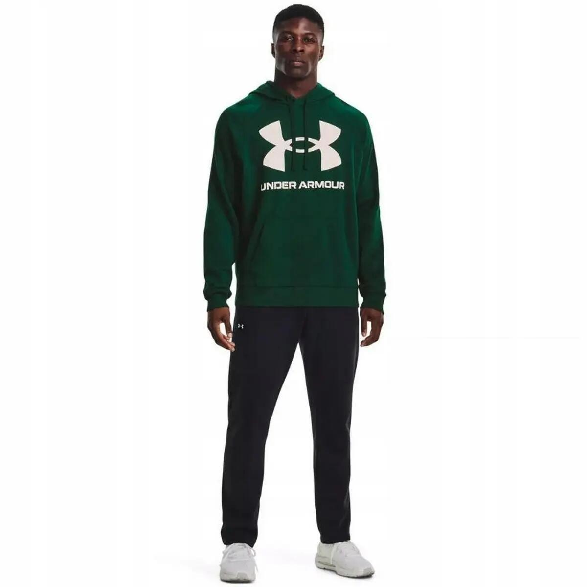 Heren Rival Groot Logo Fleece Training Hoodie (Groen) 6/7