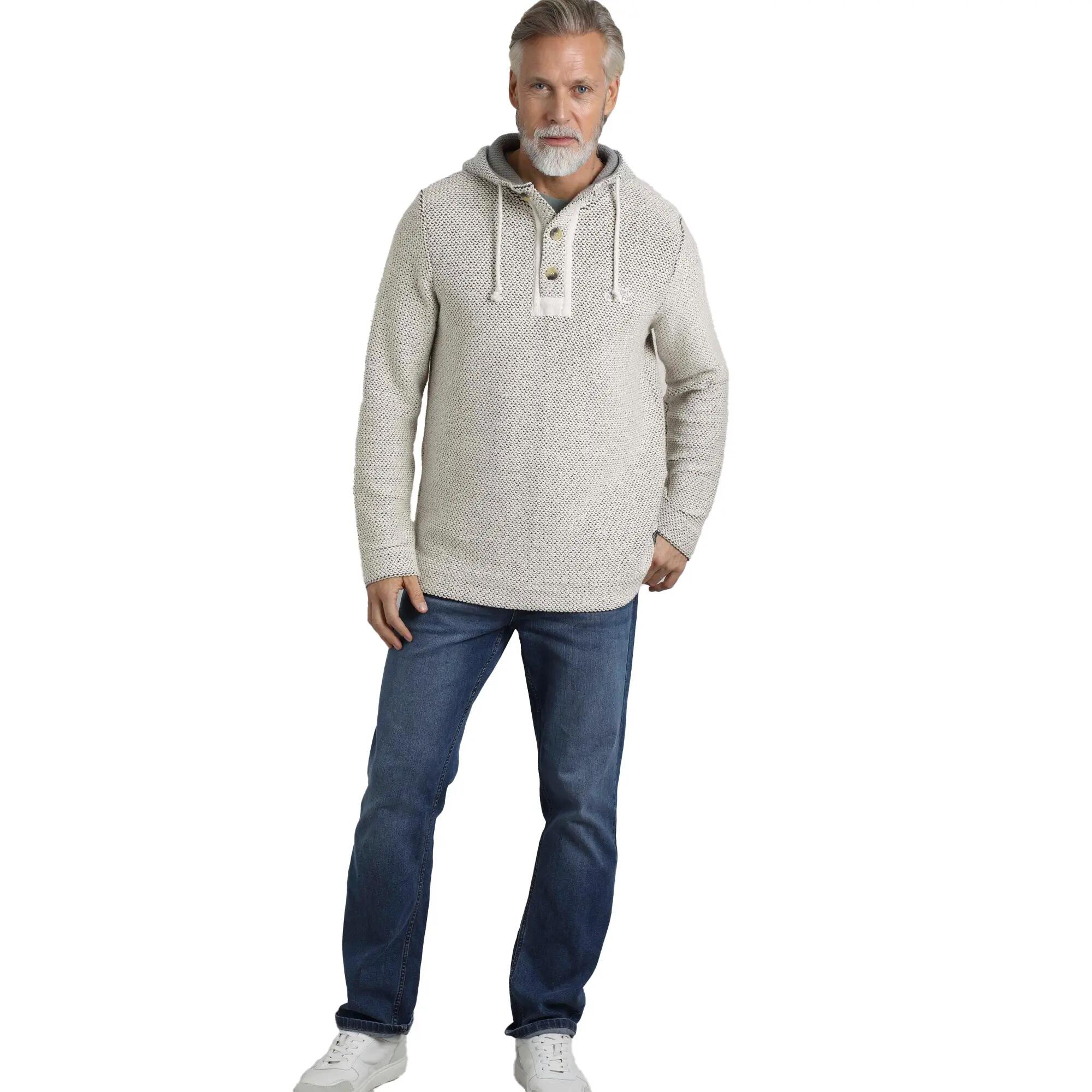 "Bakersfield" Kapuzenpullover Knopfhals für Herren Ecru 5/5