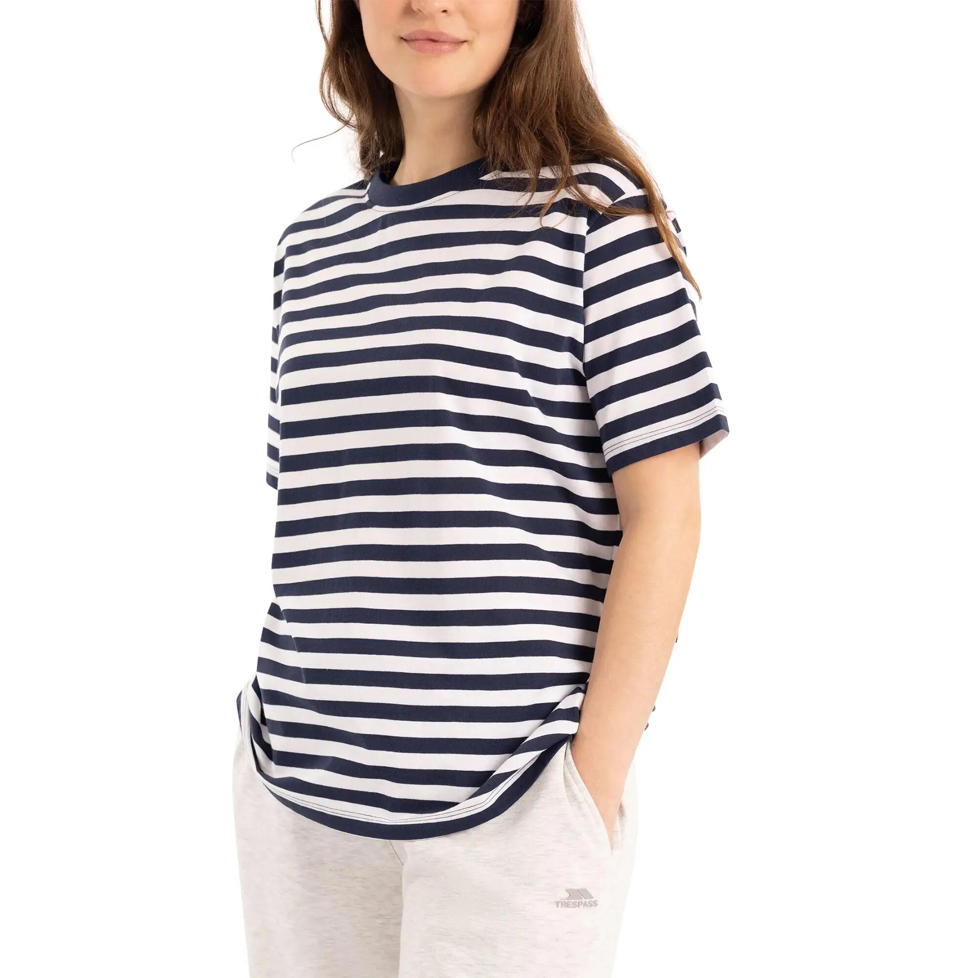 Maglietta Casual A Strisce Donna Trespass Jemima Blu Navy 6/6