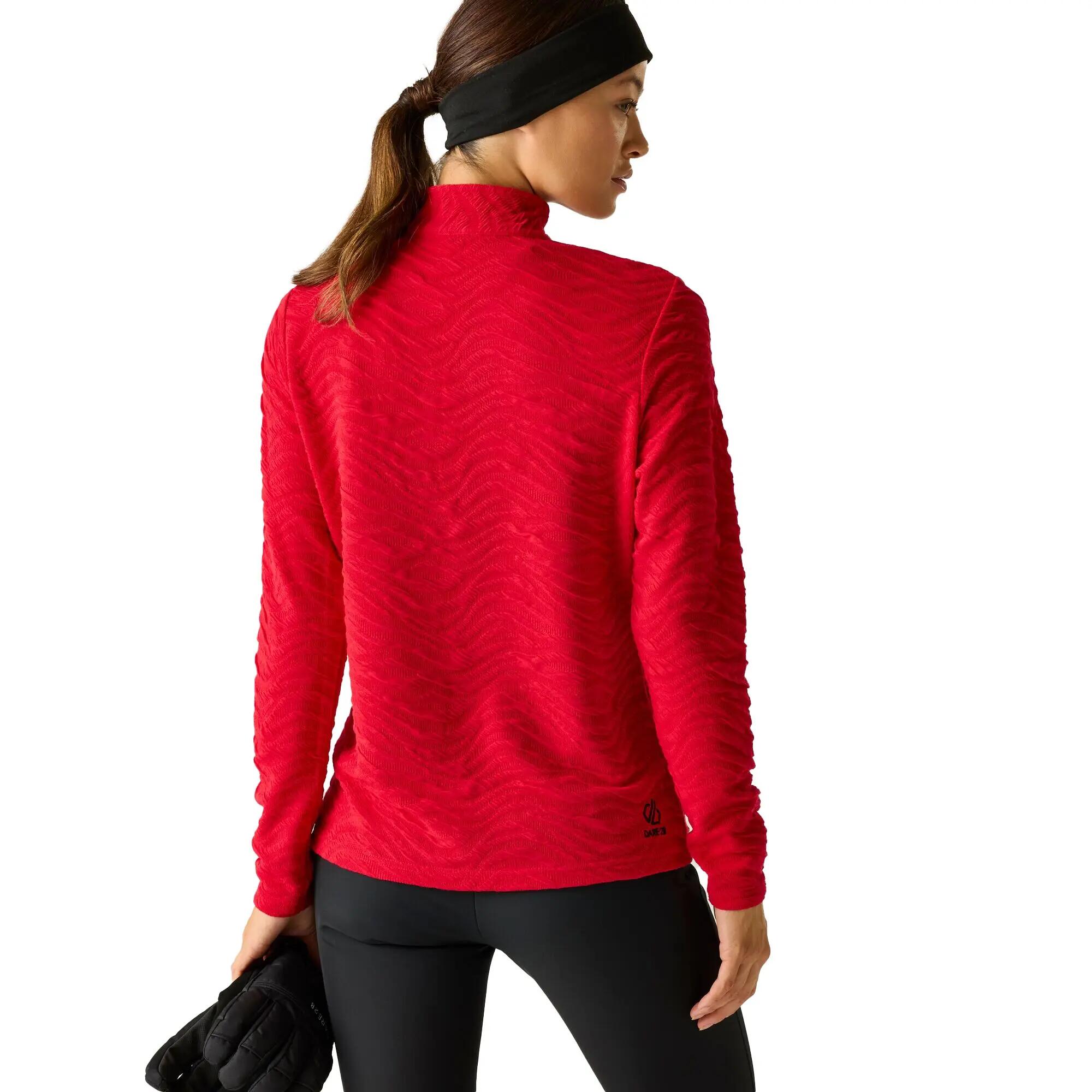 Haut De Sport À Col Montant Zippé Motif/style Texturé GLAMOURIZE Femme (Rouge) 6/6