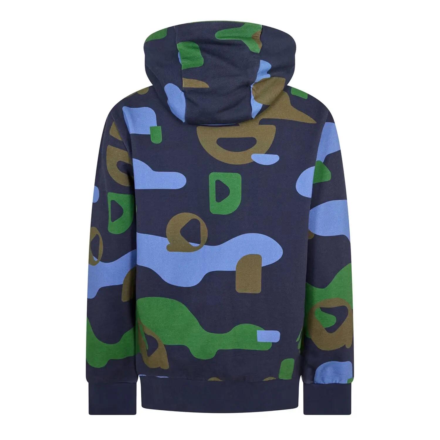 Felpa Con Cappuccio Mimetica Logo Uomo Boss Blu Scuro 2/3