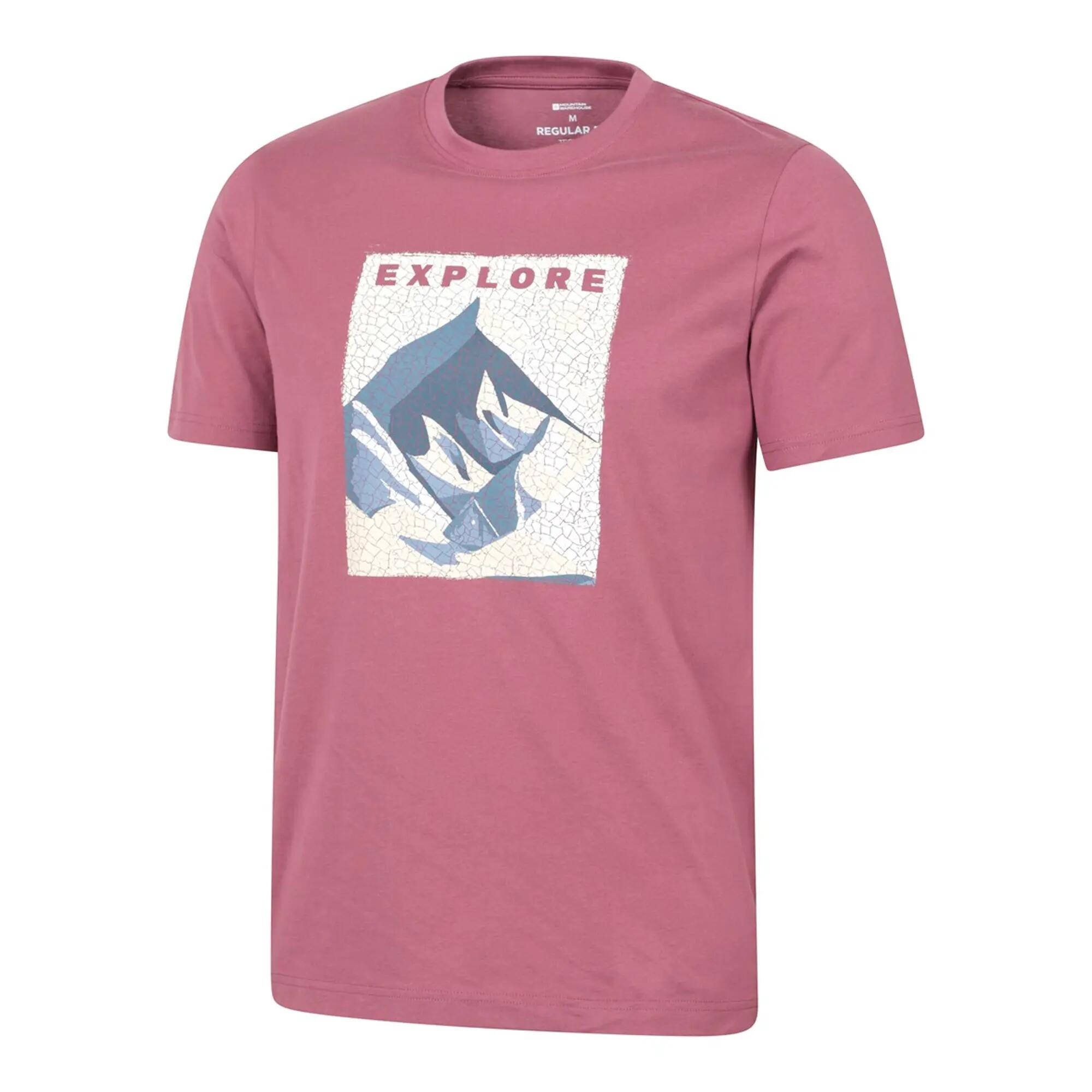 "Explore" TShirt für Herren Dunkelrosa 3/3