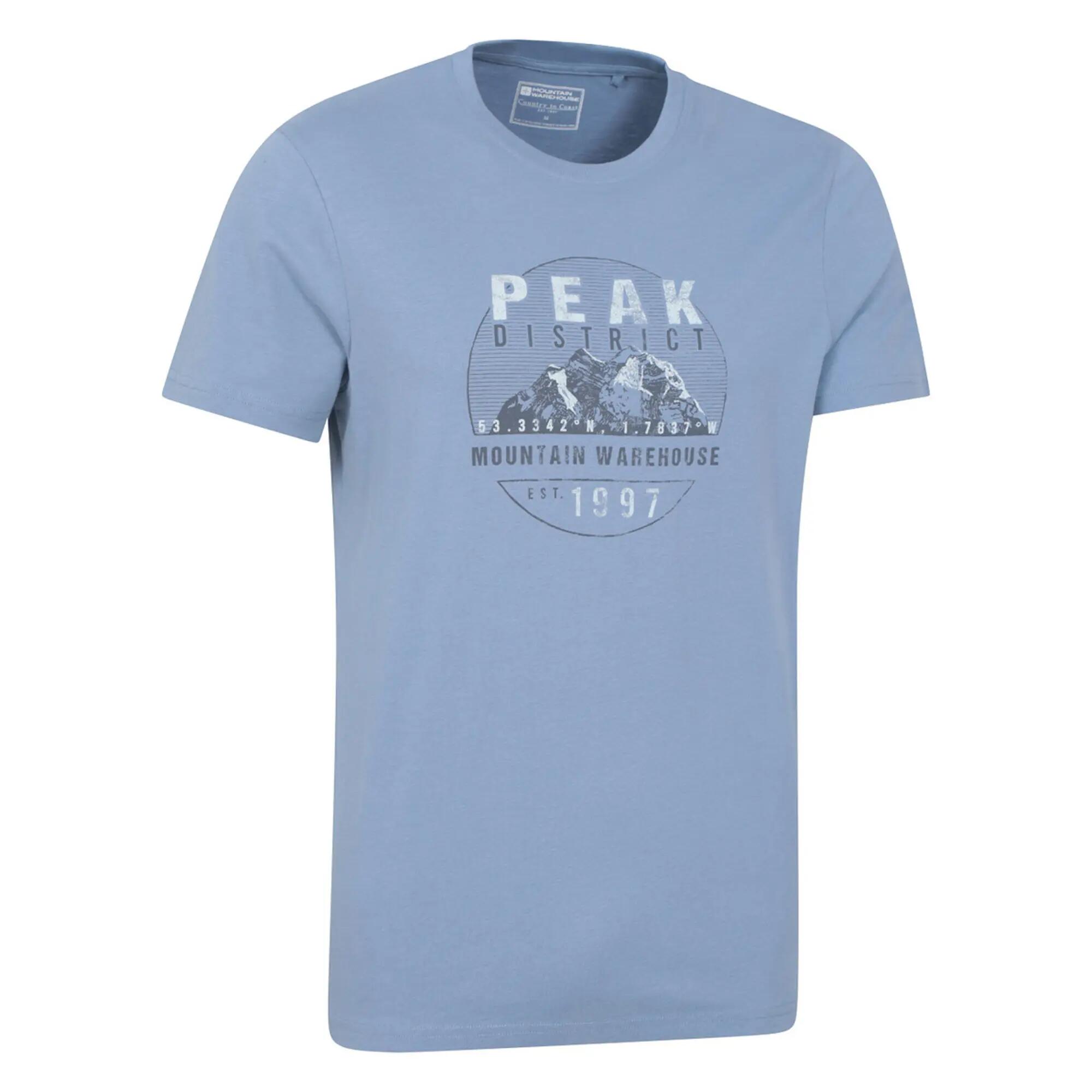 Maglietta Maniche Corte Uomo Mountain Warehouse Peak District Blu 4/4
