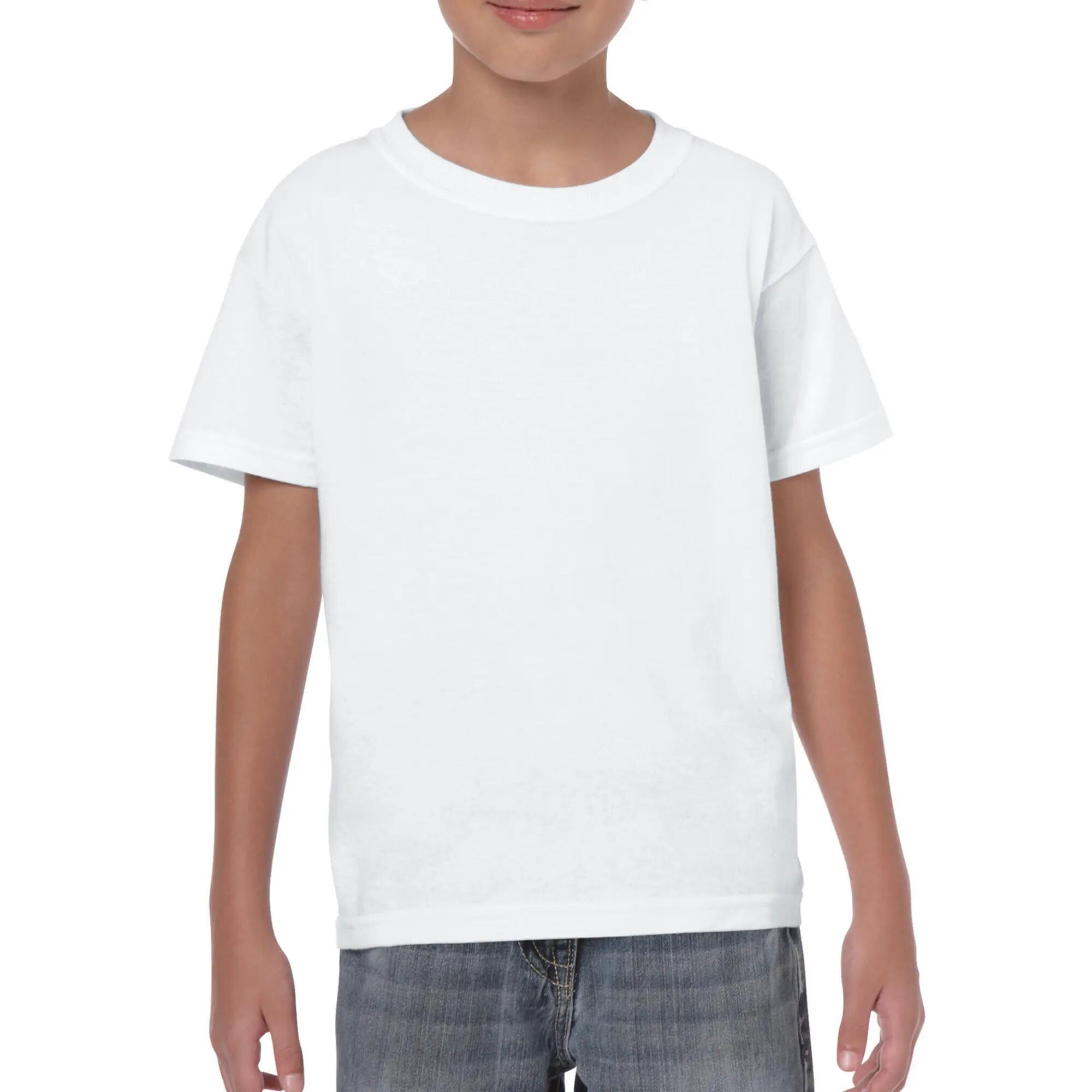 Maglietta Pesante Bambini Gildan Bianco 5/5