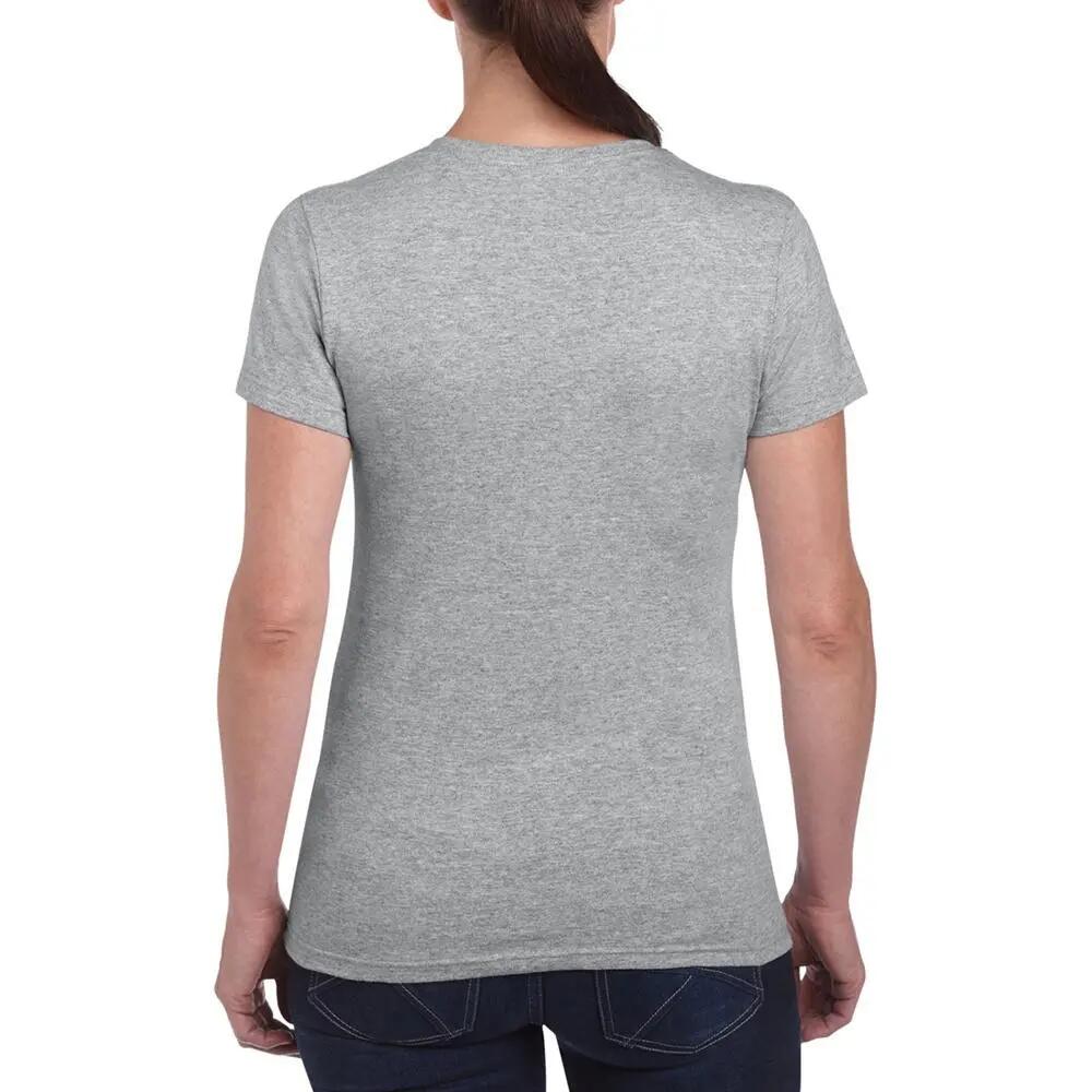 Maglietta 100% Cotone Donna Gildan Grigio Sportivo 6/6