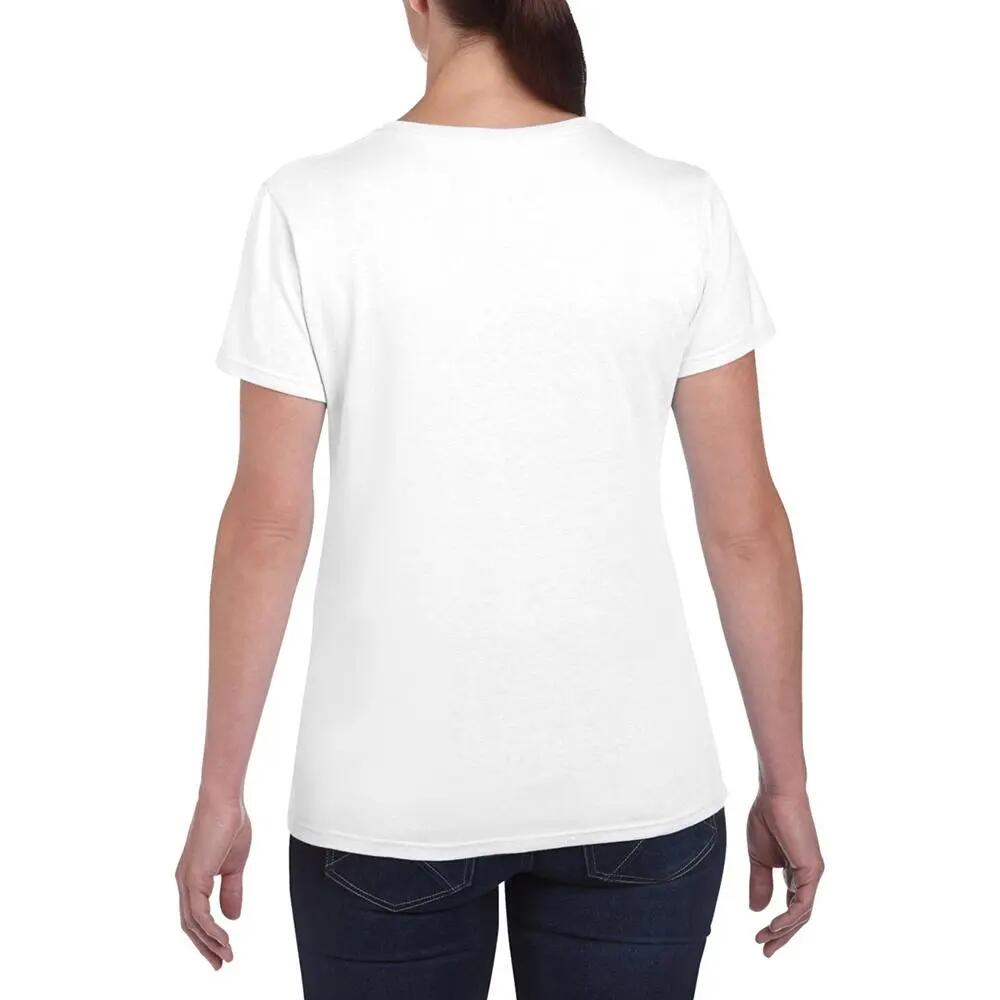 Camiseta Missy de algodón grueso de manga corta para chica/mujer Blanco 5/5