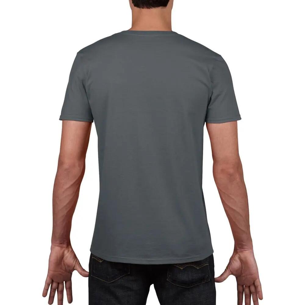 Heren Zachte stijl Vhals TShirt met korte mouwen (Houtskool) 5/5
