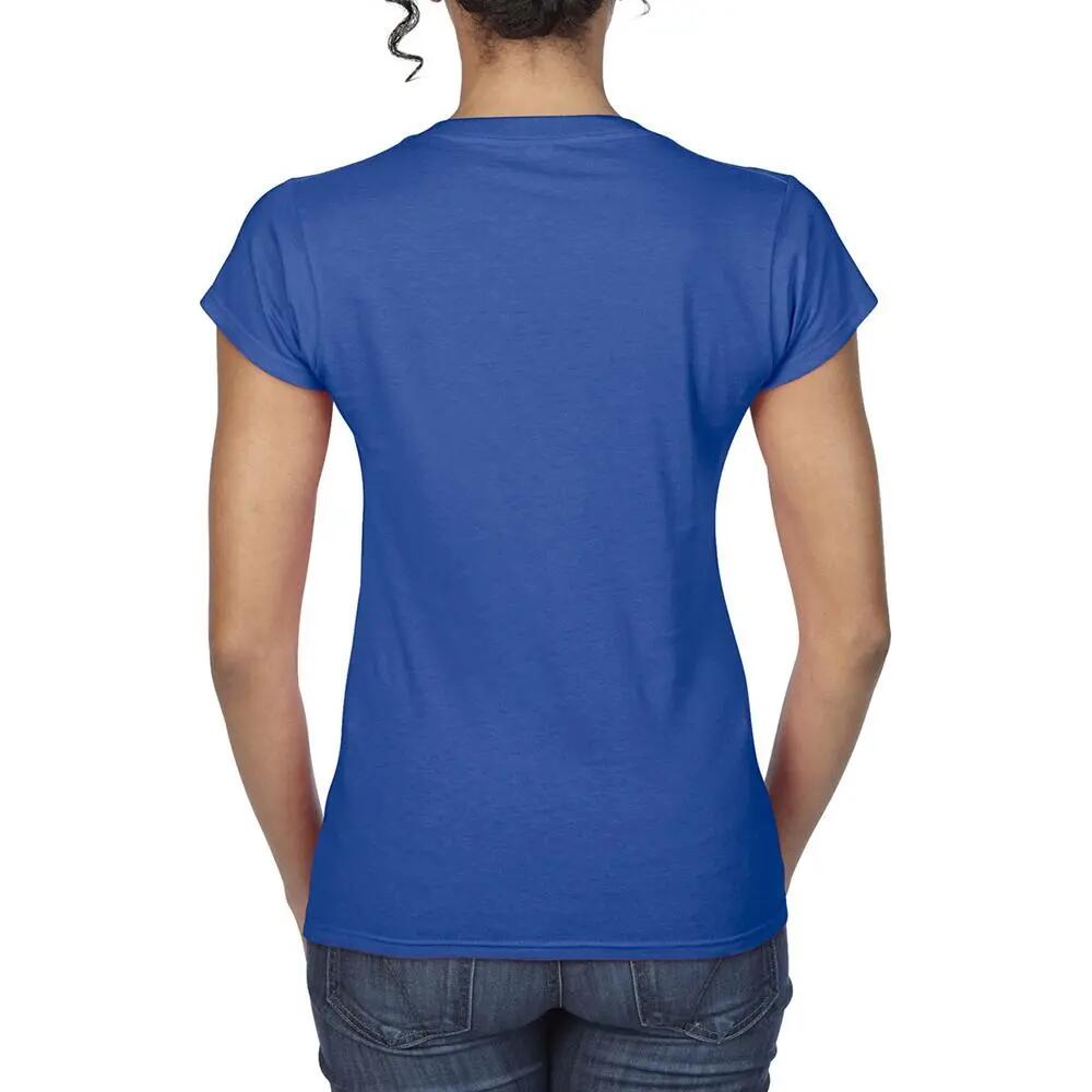 T-shirt Feminina Gola V Manga Curta (Azul Royal) 5/5