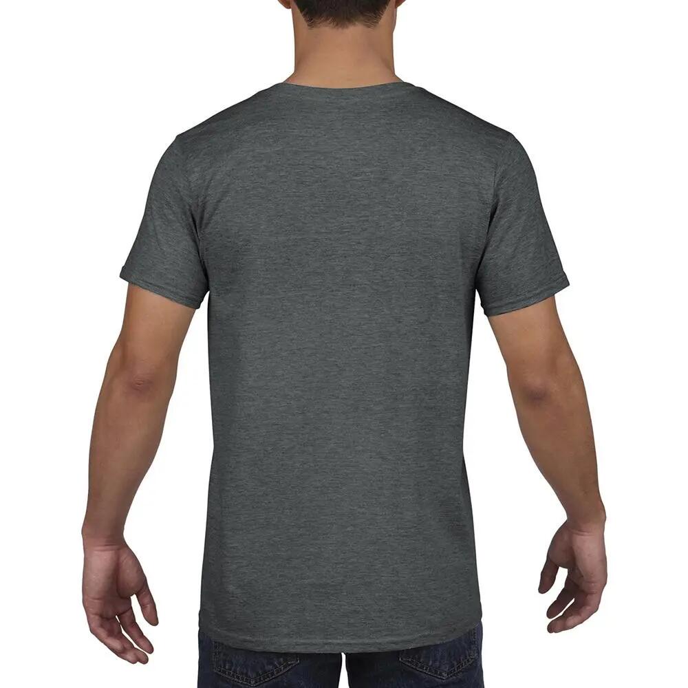 Heren Zachte stijl Vhals TShirt met korte mouwen (Donkere Heide) 5/5