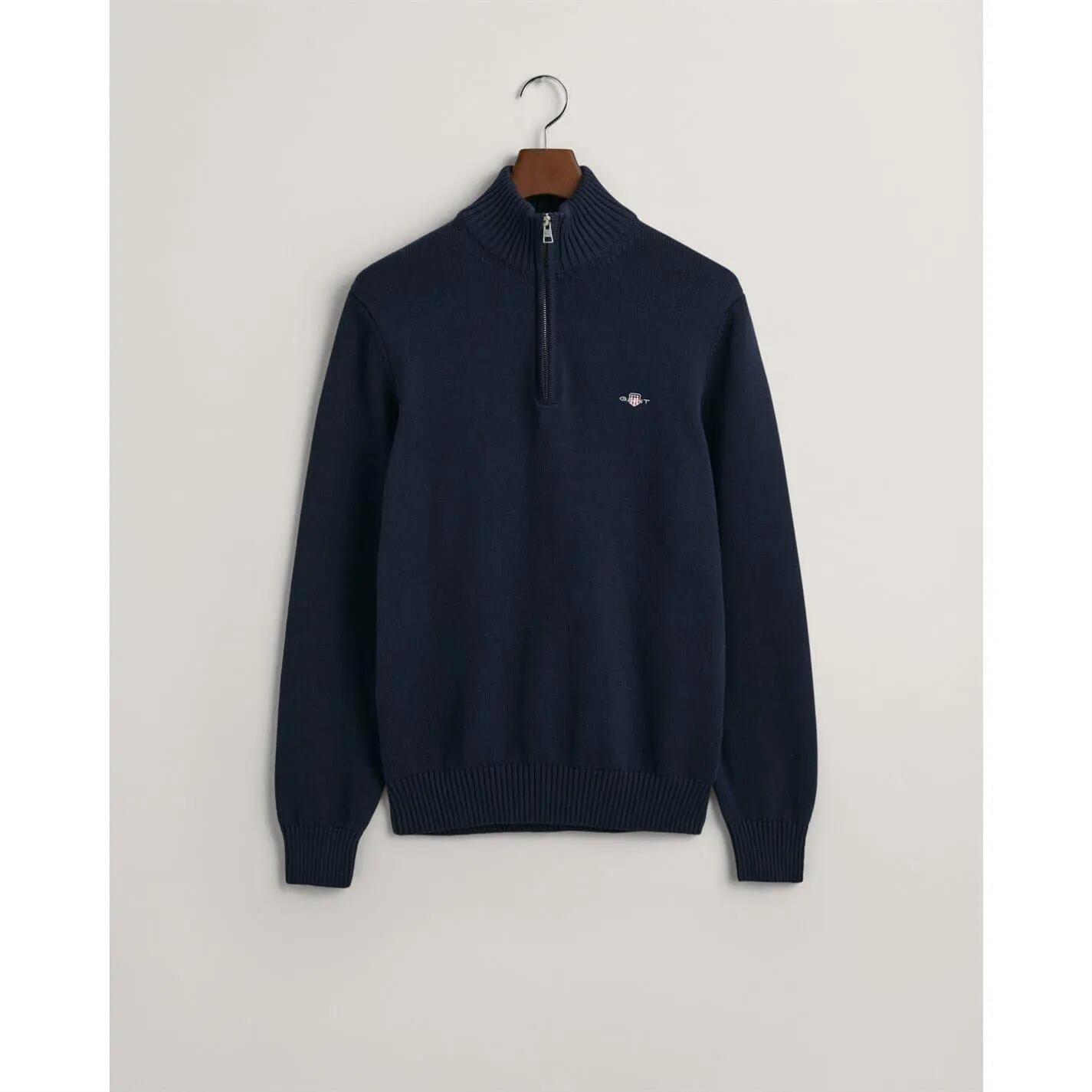 Gant Mens Micro Textured Half Zip Sweatshirt