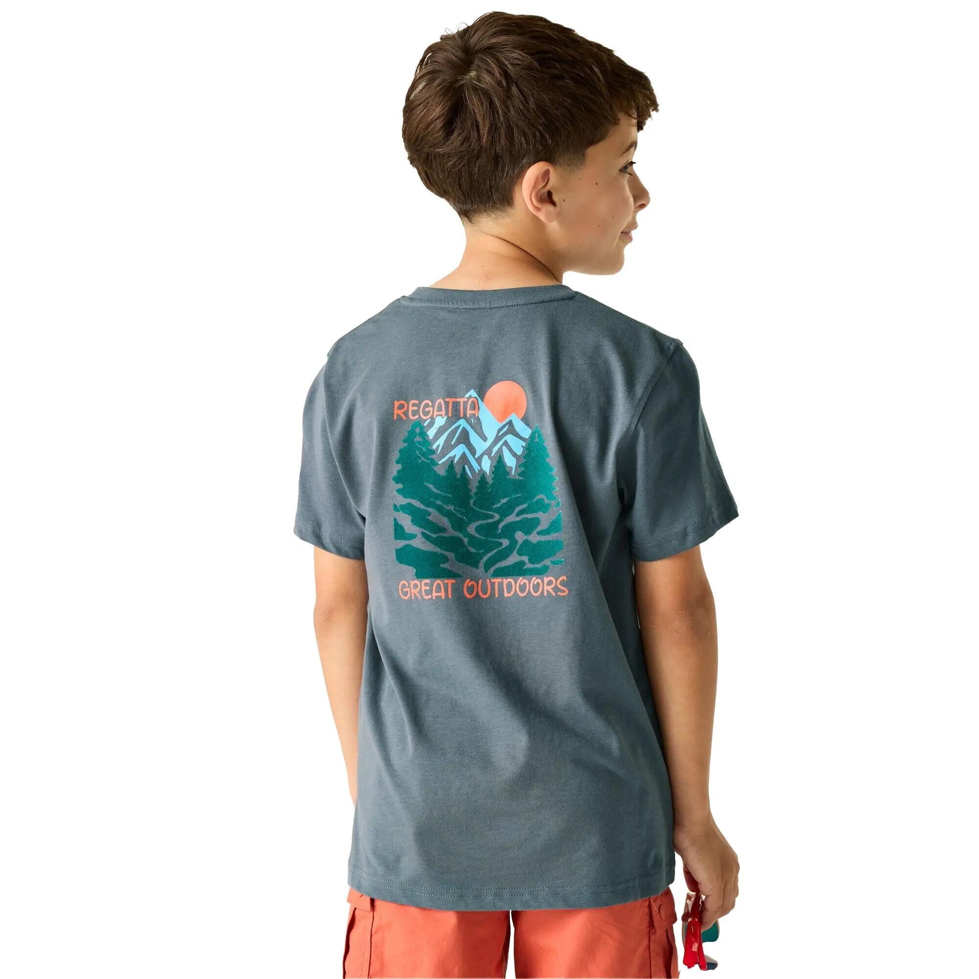 Camiseta Bosley Diseño Escena de Montaña para Niños/Niñas Tormenta Oscura 6/6