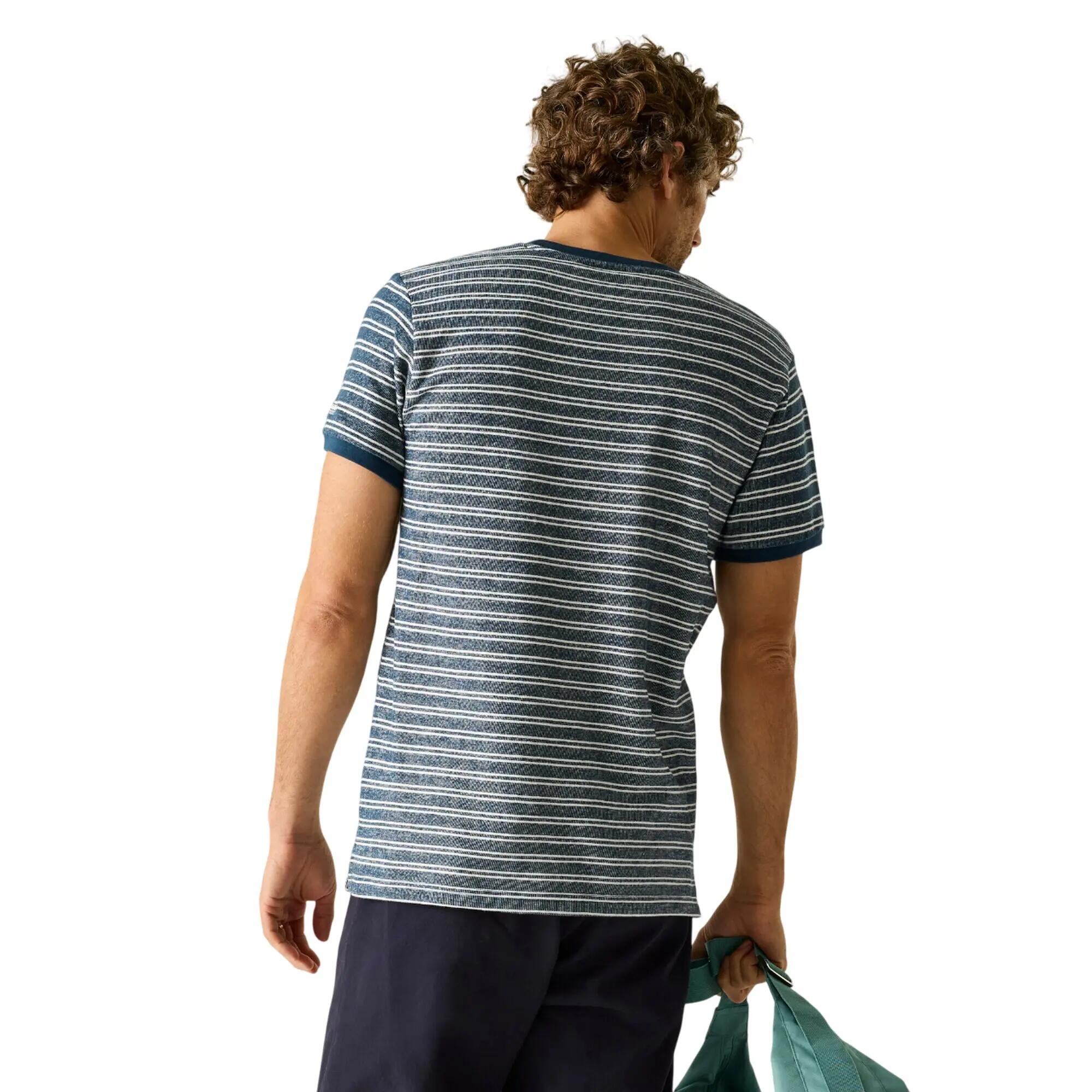 T-Shirt às riscas Benlin para homem (Ganga Luar / Branco) 6/6