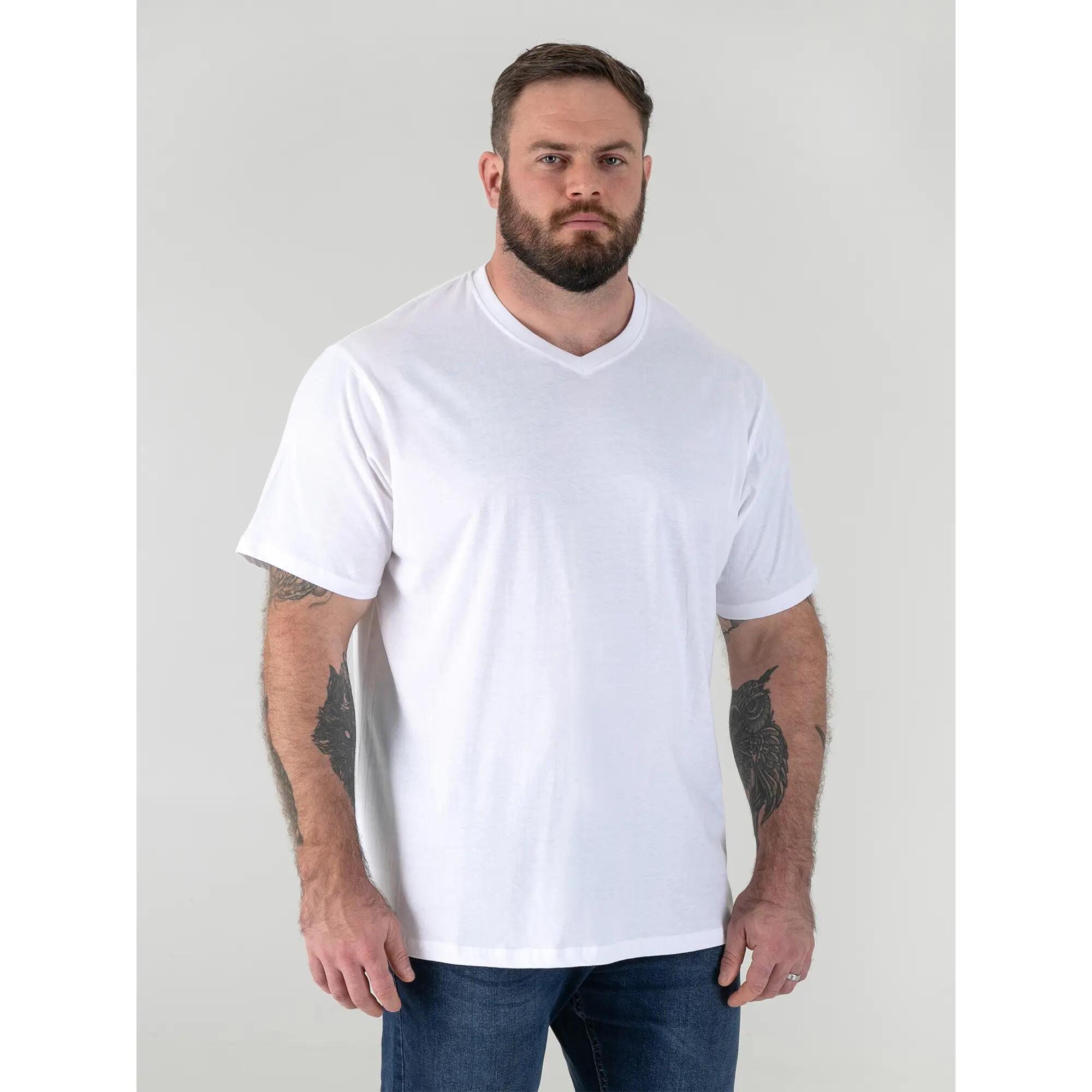Mens D555 Sig Cotton Kingsize TShirt (White) 5/5