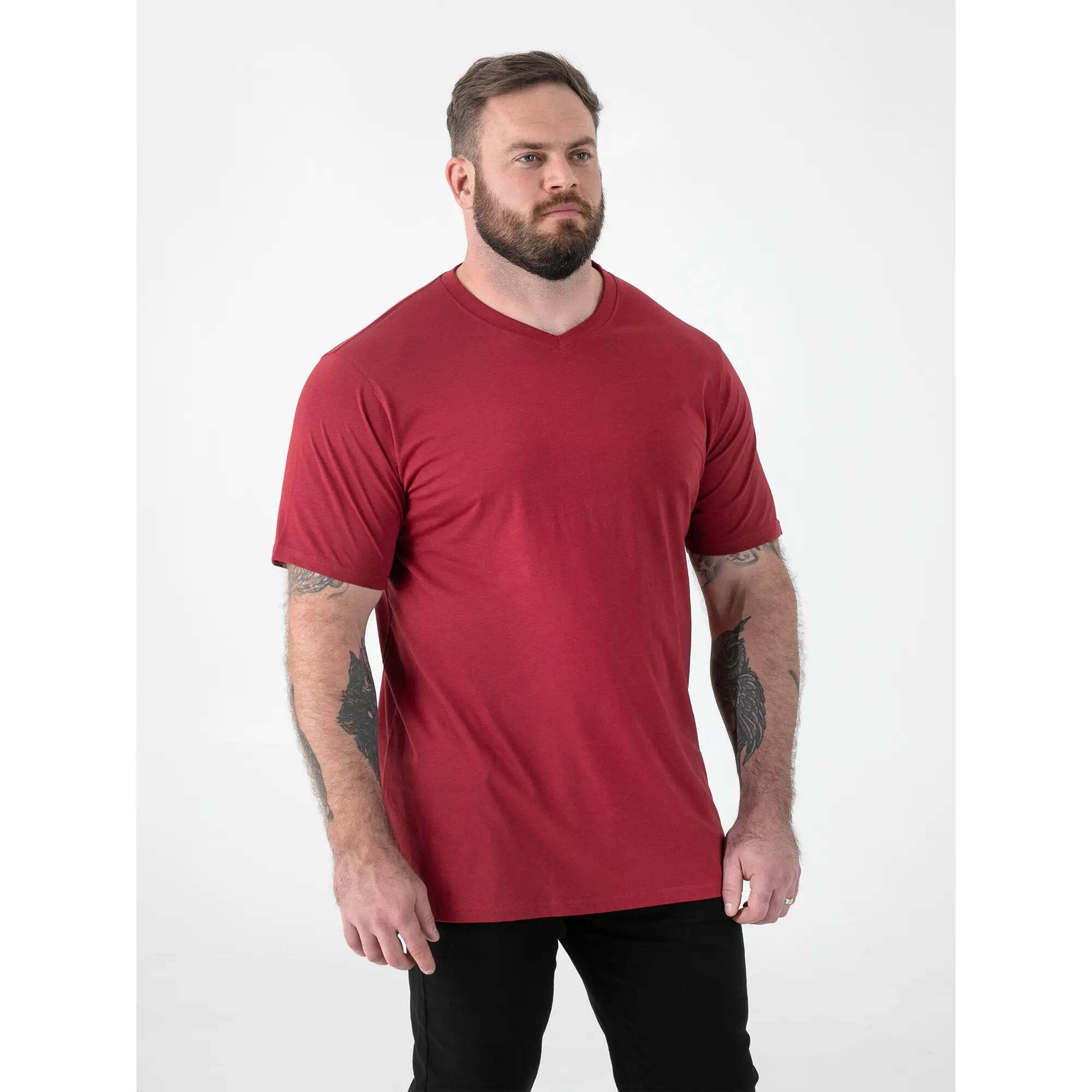 Mens D555 Sig 2 V Neck TShirt (Red) 6/6