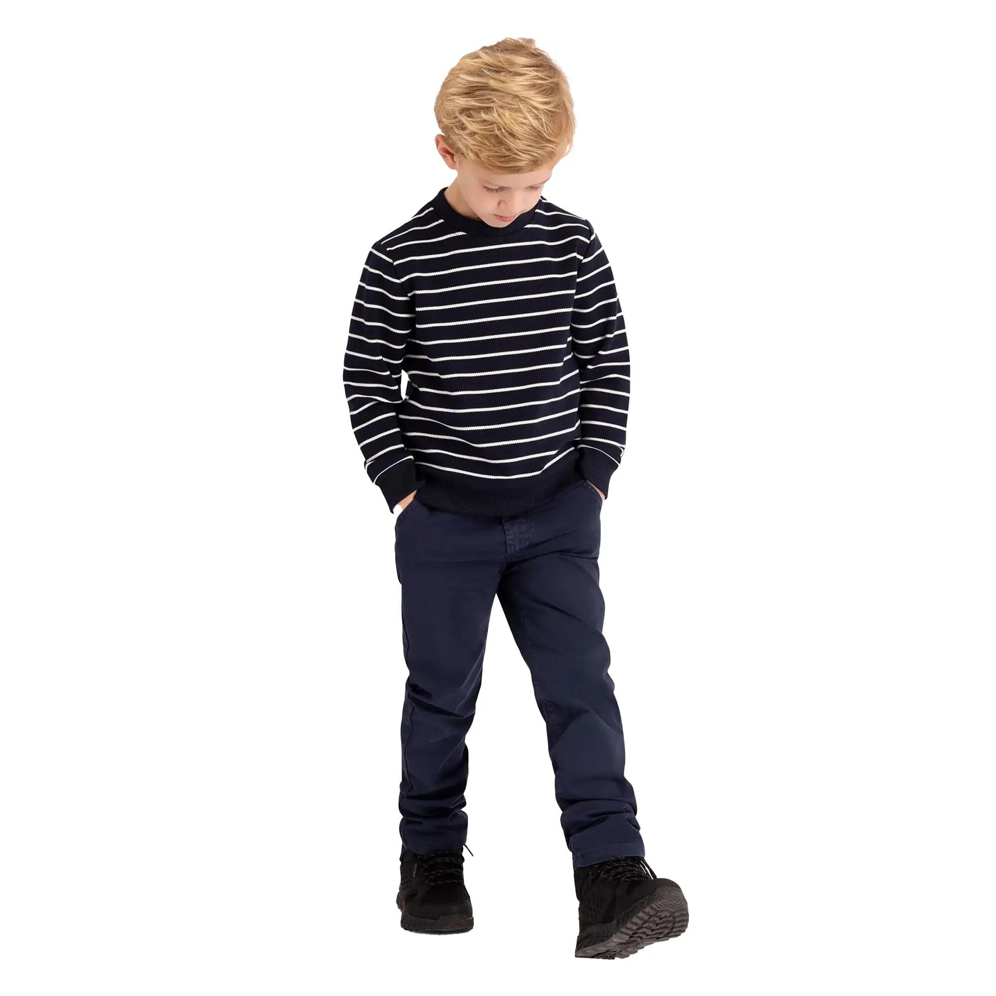 Jersey Broadleaf Diseño Rayas en Contraste de Manga Larga Niños Marino 6/6