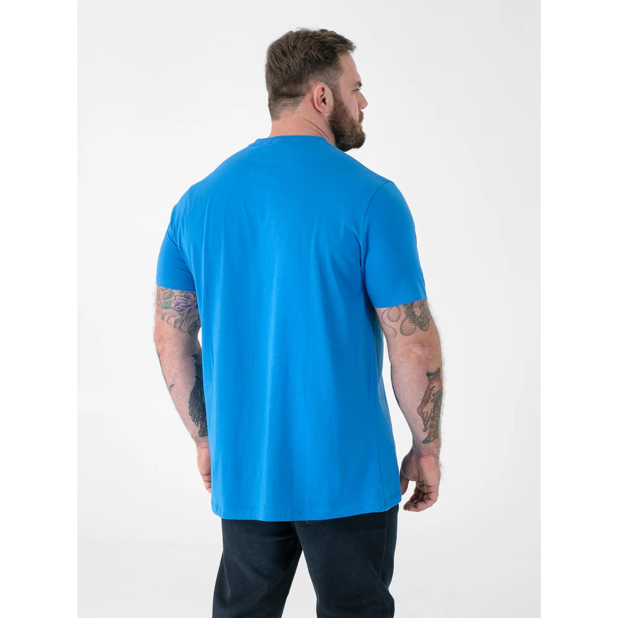 Mens D555 Sig 2 V Neck TShirt (Blue) 4/5