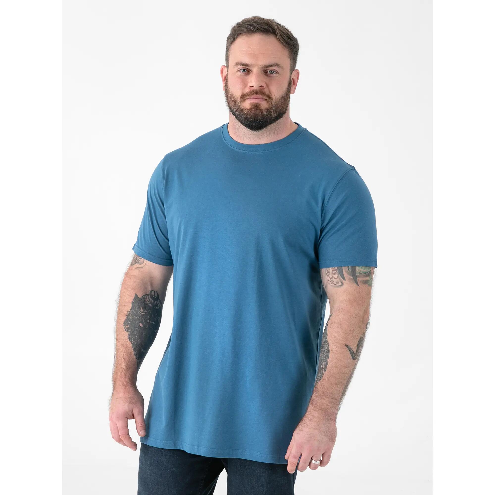 D555 Tshirt Uni Manches Courtes FLYERS Homme (Bleu Sarcelle) 5/5