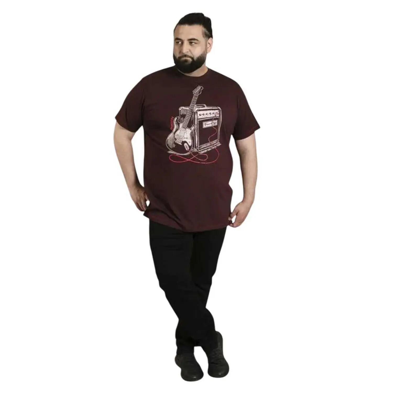 "D555 Barnsley" TShirt für , Kingsize Herren Burgunder Twist 5/5