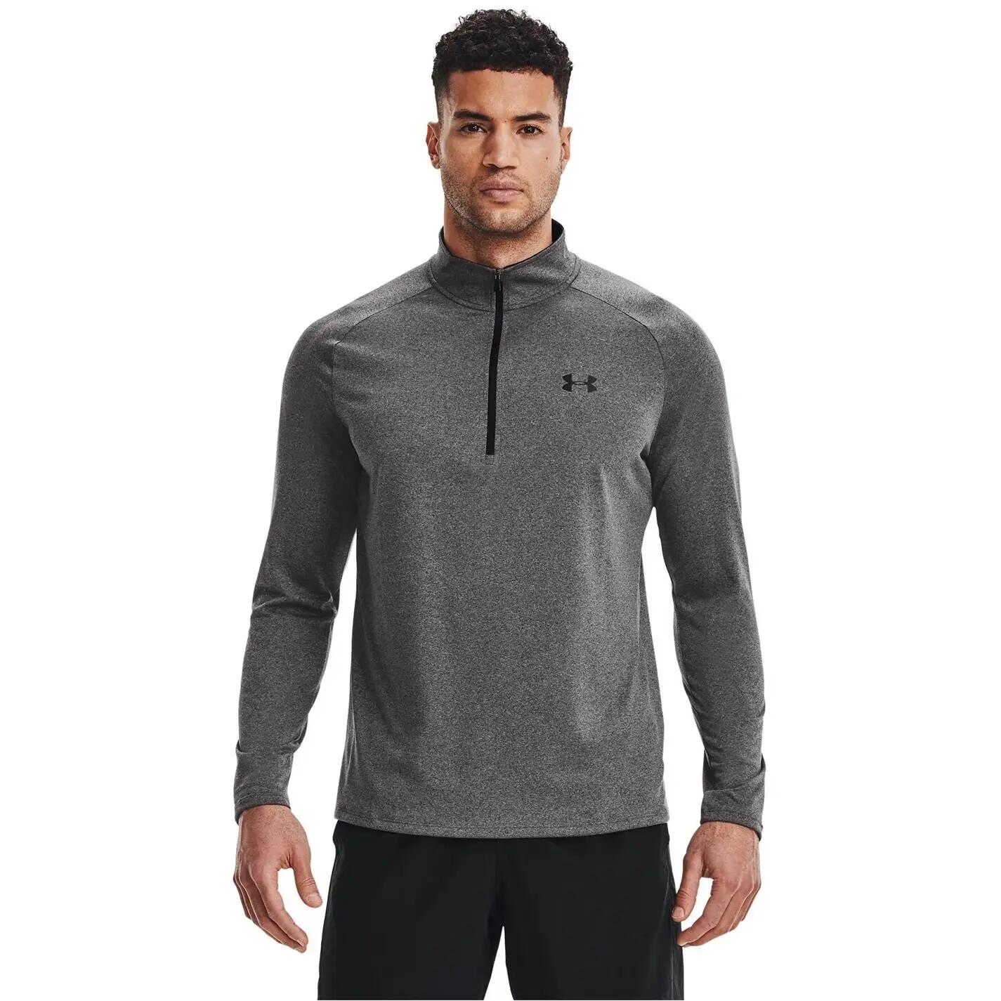 Mens 2.0 Half Zip Technical Top (Carbon Heather/Black) 6/6