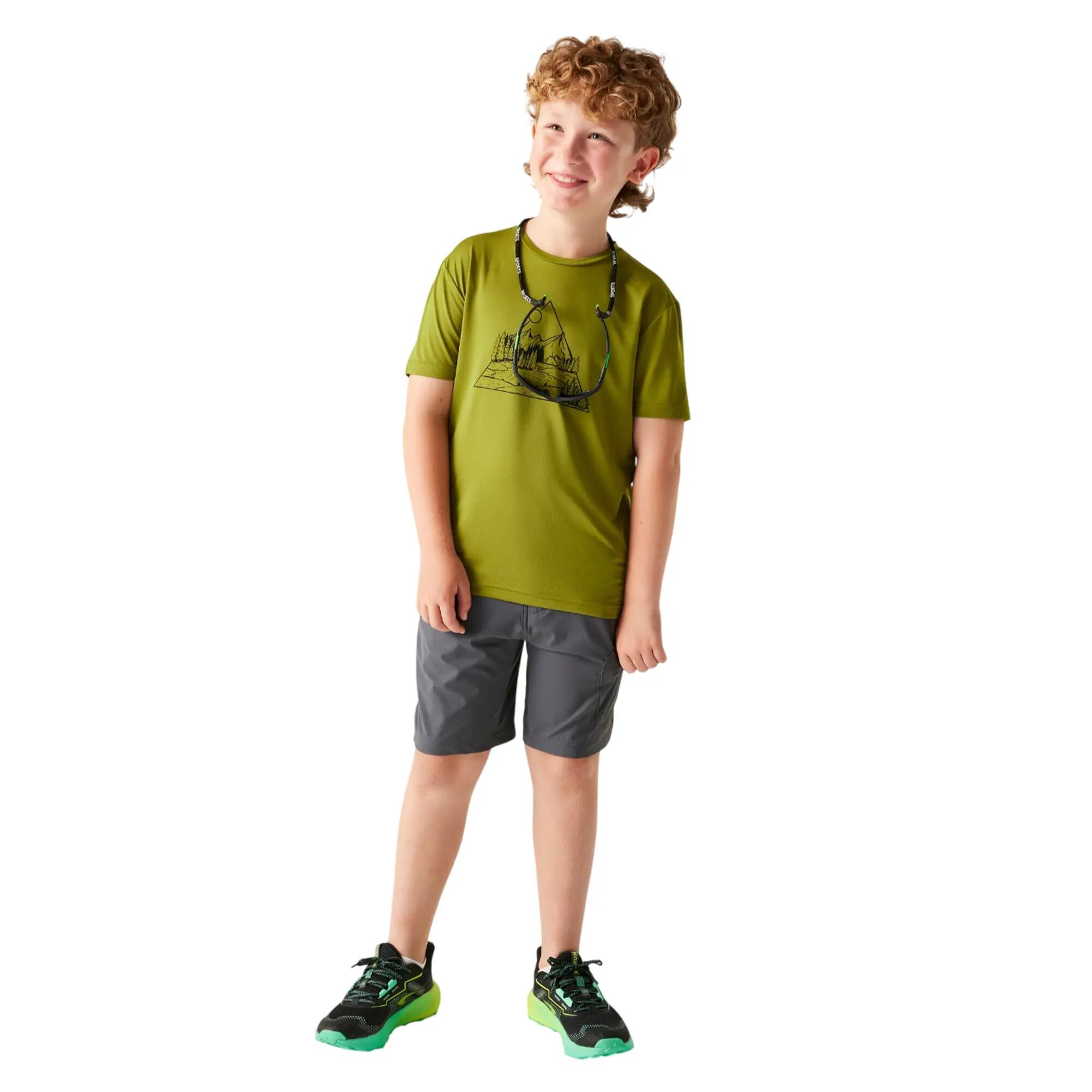 Camiseta Amuse III Diseño Montaña de Secado Rápido para Niños/Niñas Ciprés 7/7