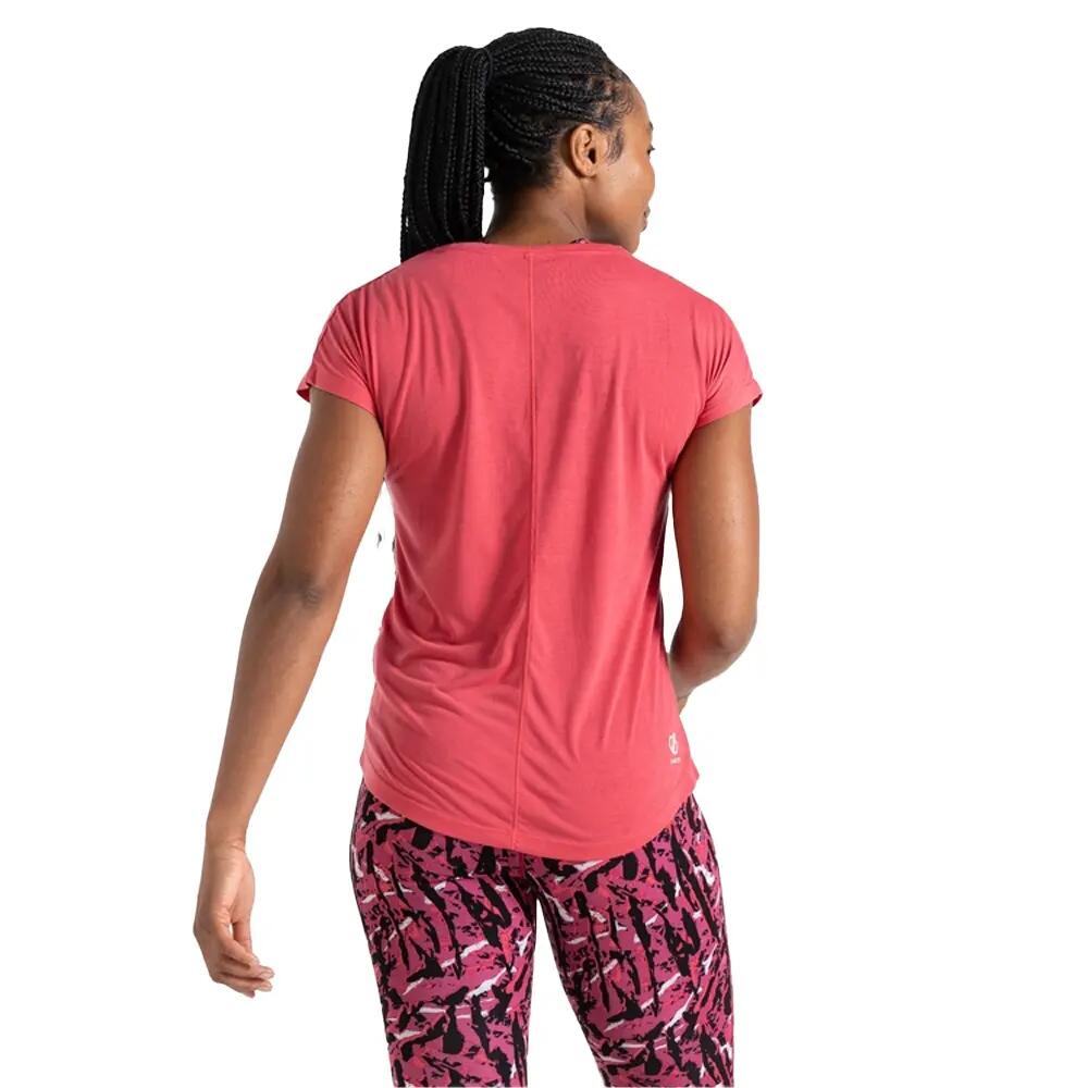 Tshirt Col V Motif/style Course À Pied CALM Femme (Rose Imprimé Graphique) 6/6
