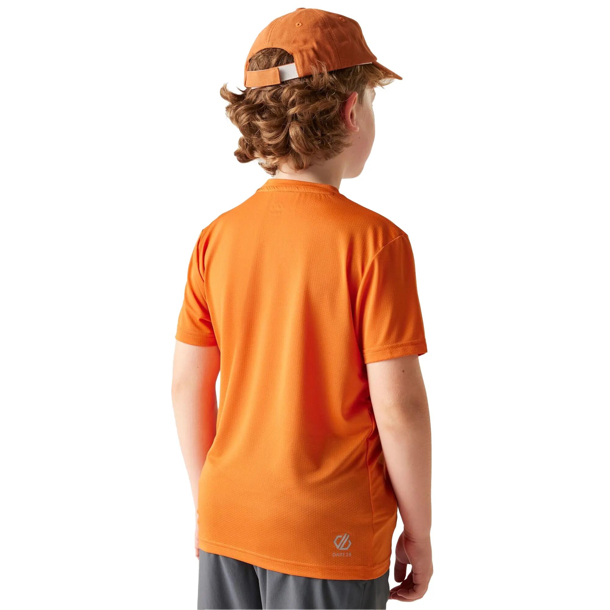 Camiseta Amuse III Diseño Texto de Secado Rápido para Niños/Niñas Naranja Óxido 6/6