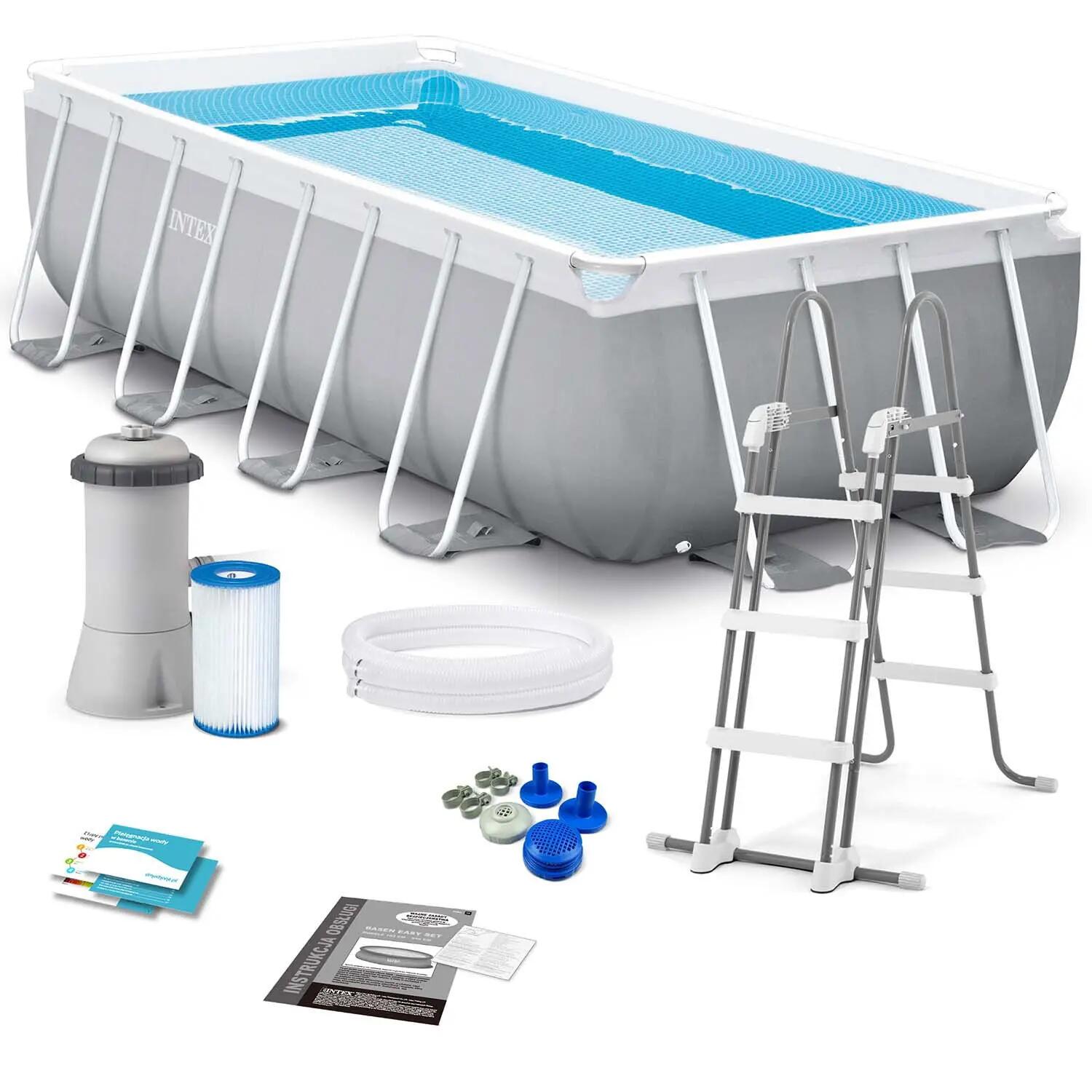 İntex 26788 Büyük Prefabrik Aile Havuzu 400x200x100cm Merdiven+filtre Set 2/3