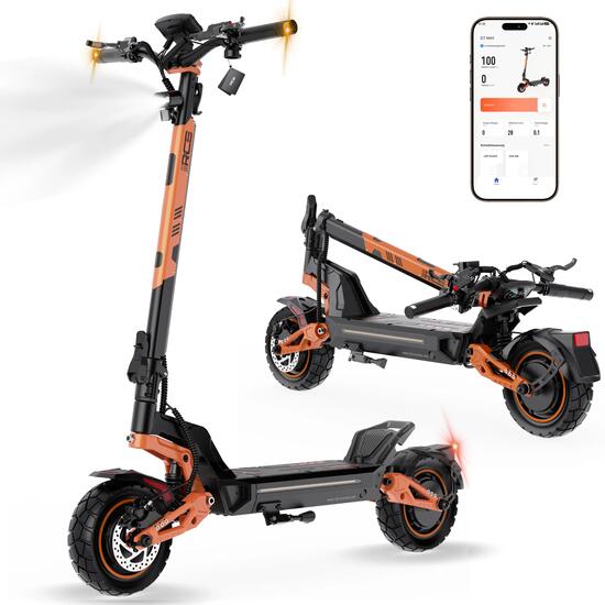 Elektrische Scooter D7 MAX 3600W piek, 26° klim, accu 27Ah, 100km bereik