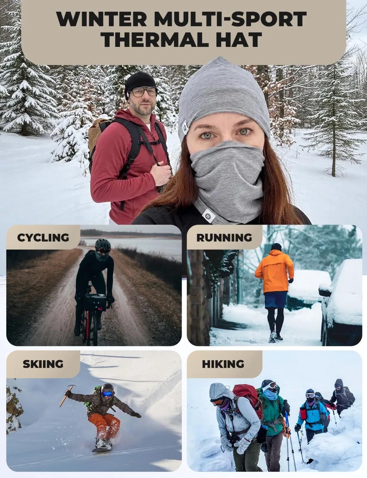 Czapka sportowa unisex Rockbros 18250005001 z dodatkiem wełny 7/8