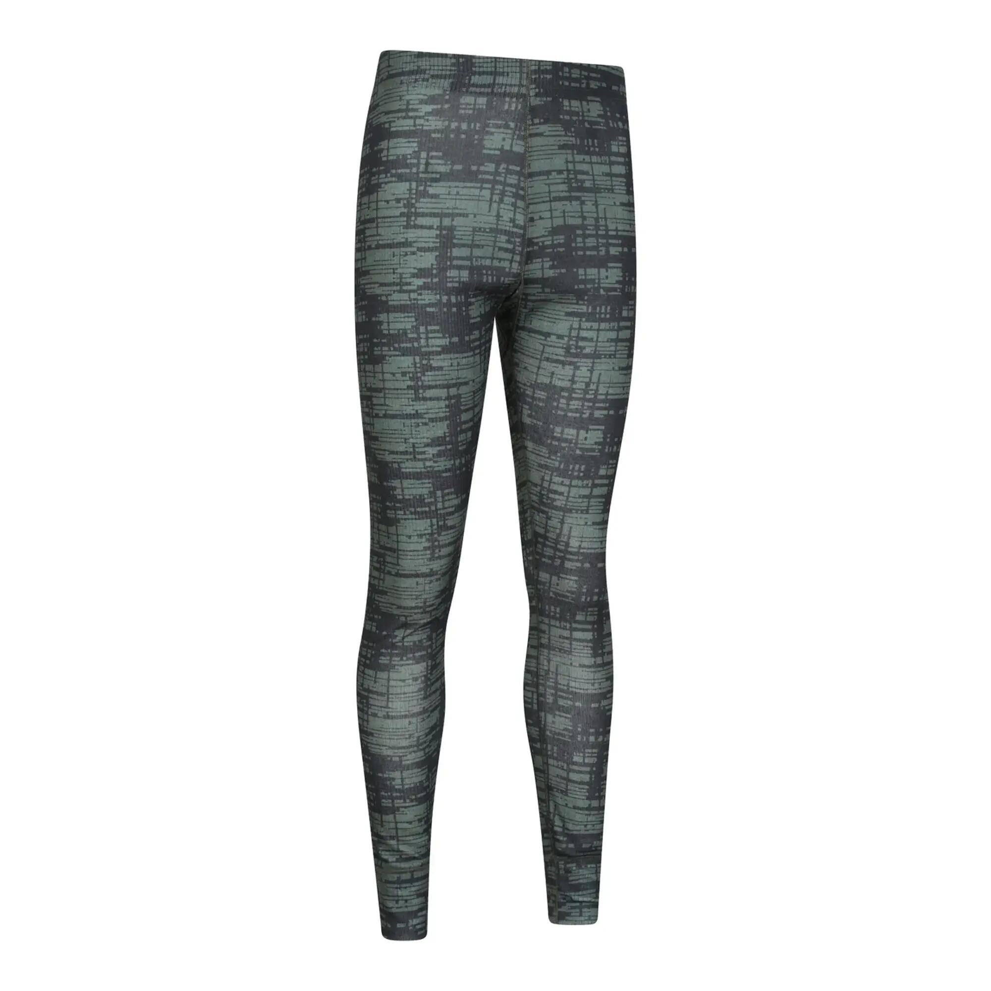 Mens Talus Dash Print Thermal Bottoms (Khaki Green) 4/4