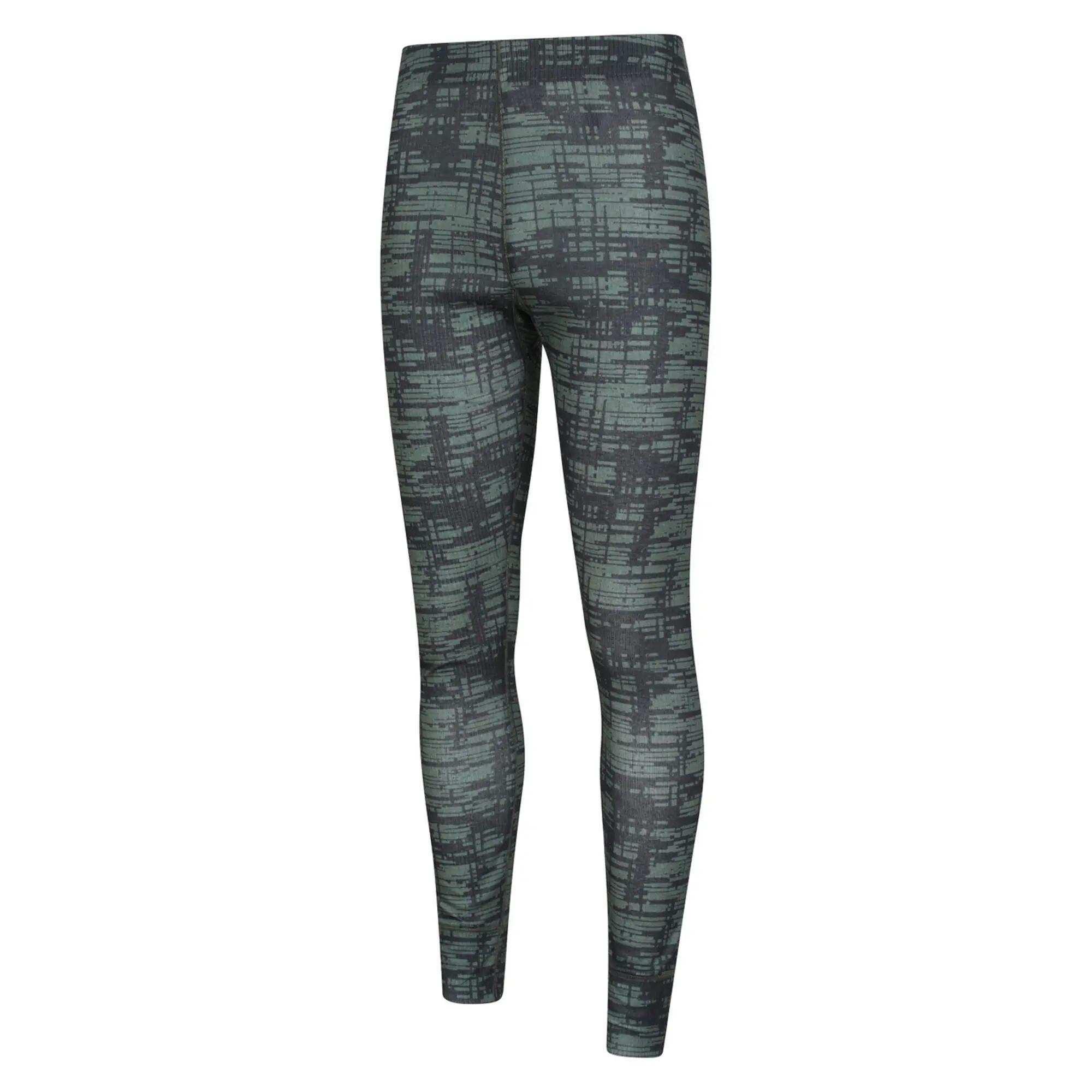 Mens Talus Dash Print Thermal Bottoms (Khaki Green) 3/4