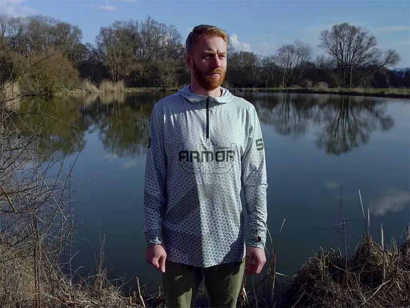Sweatshirt avec une capuche UV ARMOR 50+ | Olive (XXL) 7/7